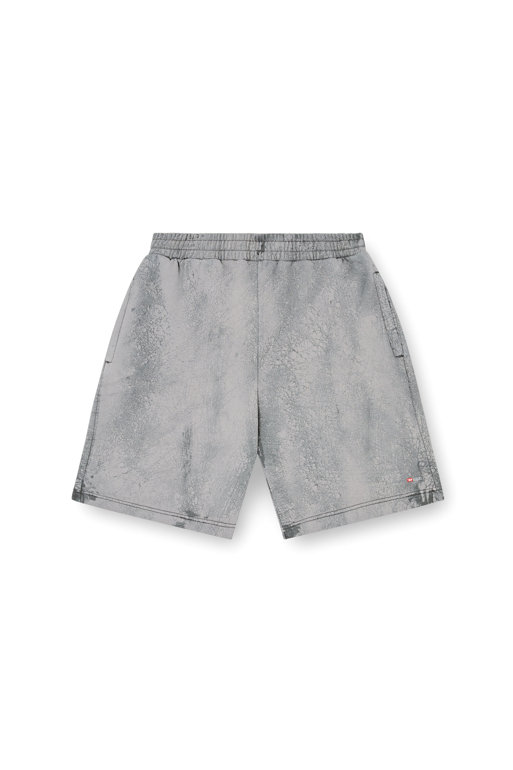 Diesel - P-CREW, Short en jersey ciré Homme in Gris - 2