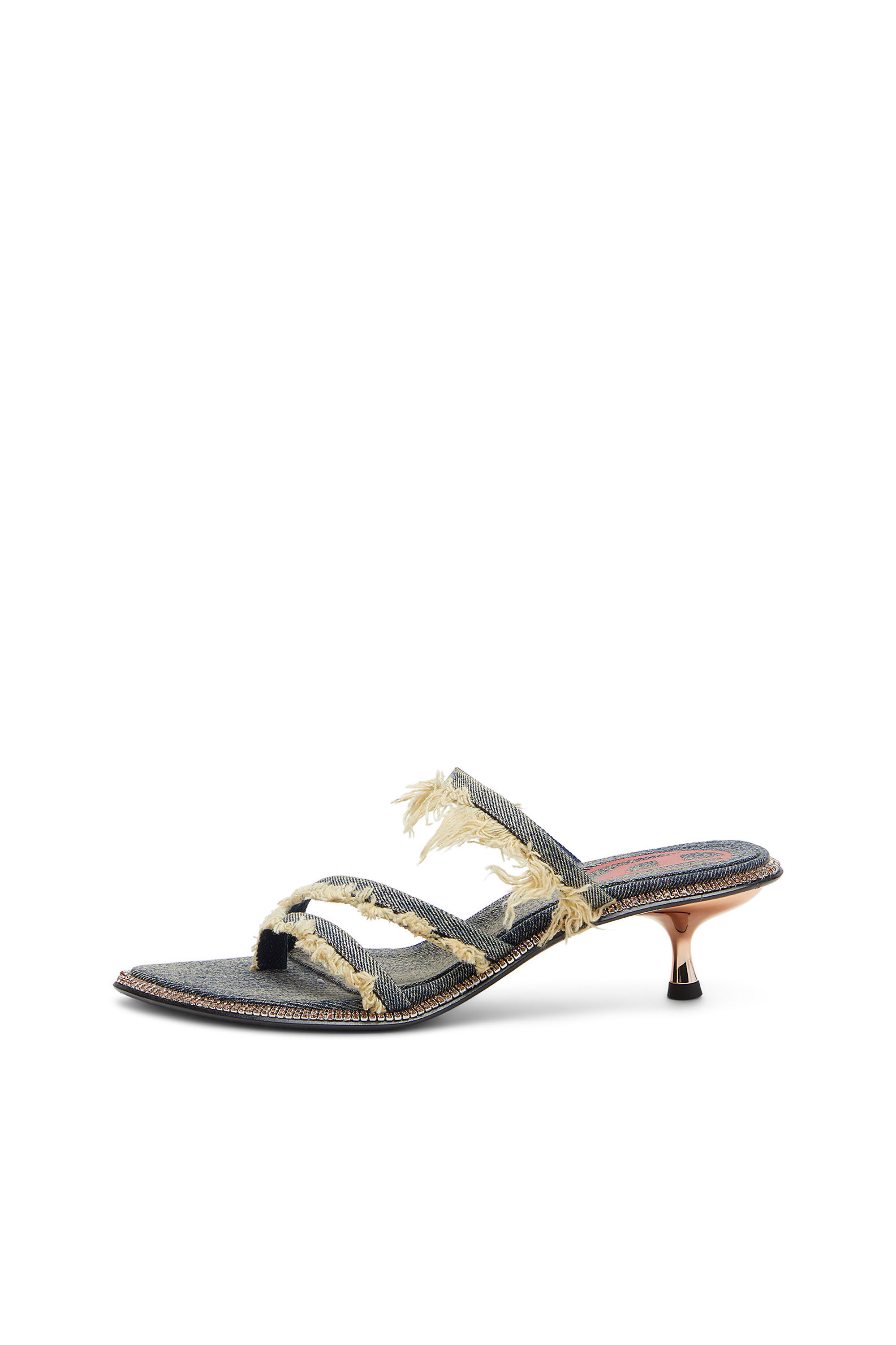 Diesel - D-HAVANNA KITTIE, D-Havanna Kittie-Mules en denim effiloché avec cristaux Femme in Bleu - 7