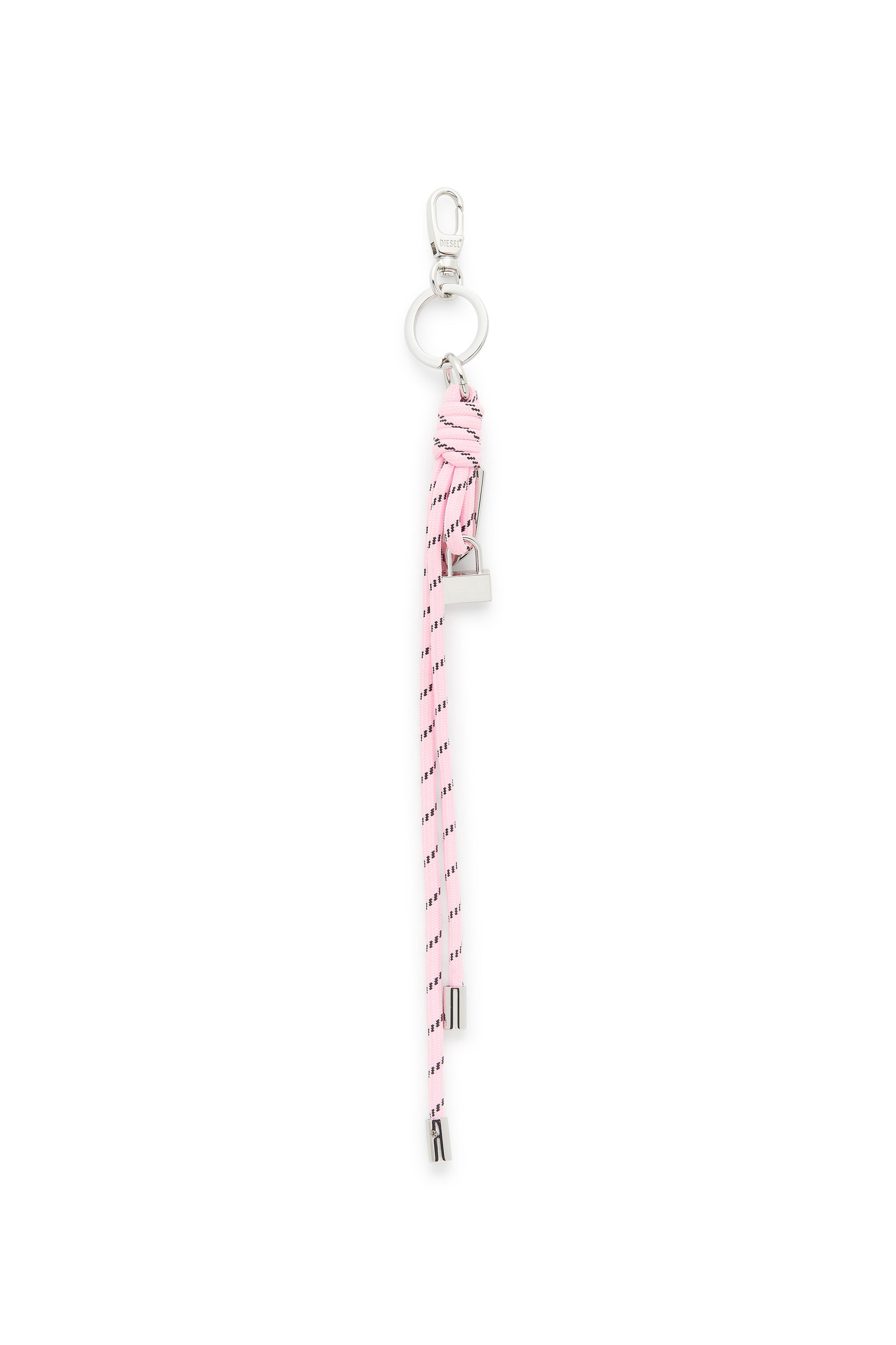 Diesel - ROPE II, Breloque en m&eacute;tal et corde avec pendentif Diesel Mixte in Rose - 2