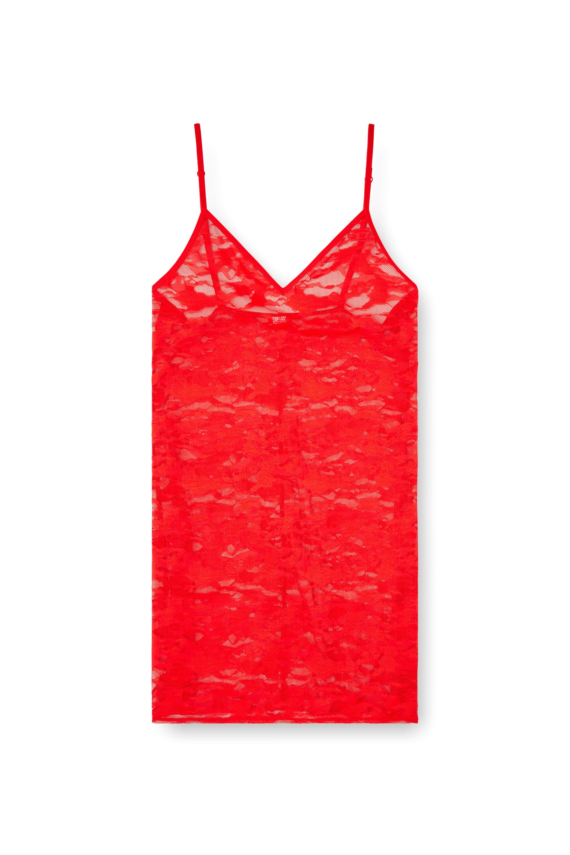 Diesel - LAYLA-UTLT, Combinaison en dentelle avec bretelles réglables Femme in Rouge - 2