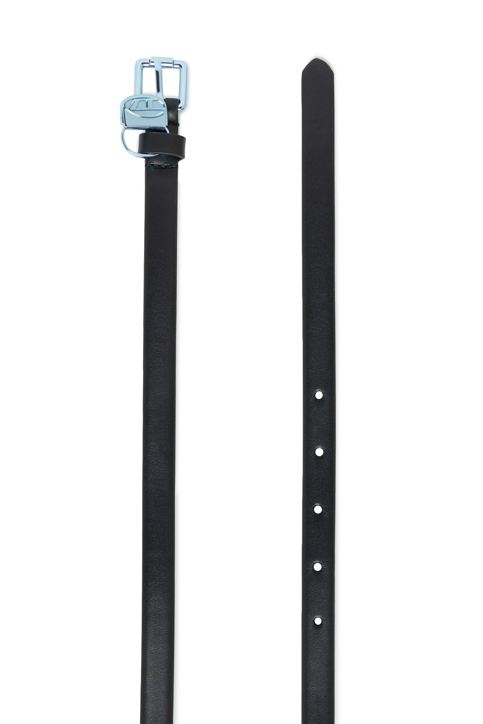Diesel - BCHARMY, 1,5 cm ceinture en cuir slim avec boucle m&eacute;tallique et pendentif Femme in Noir - 2