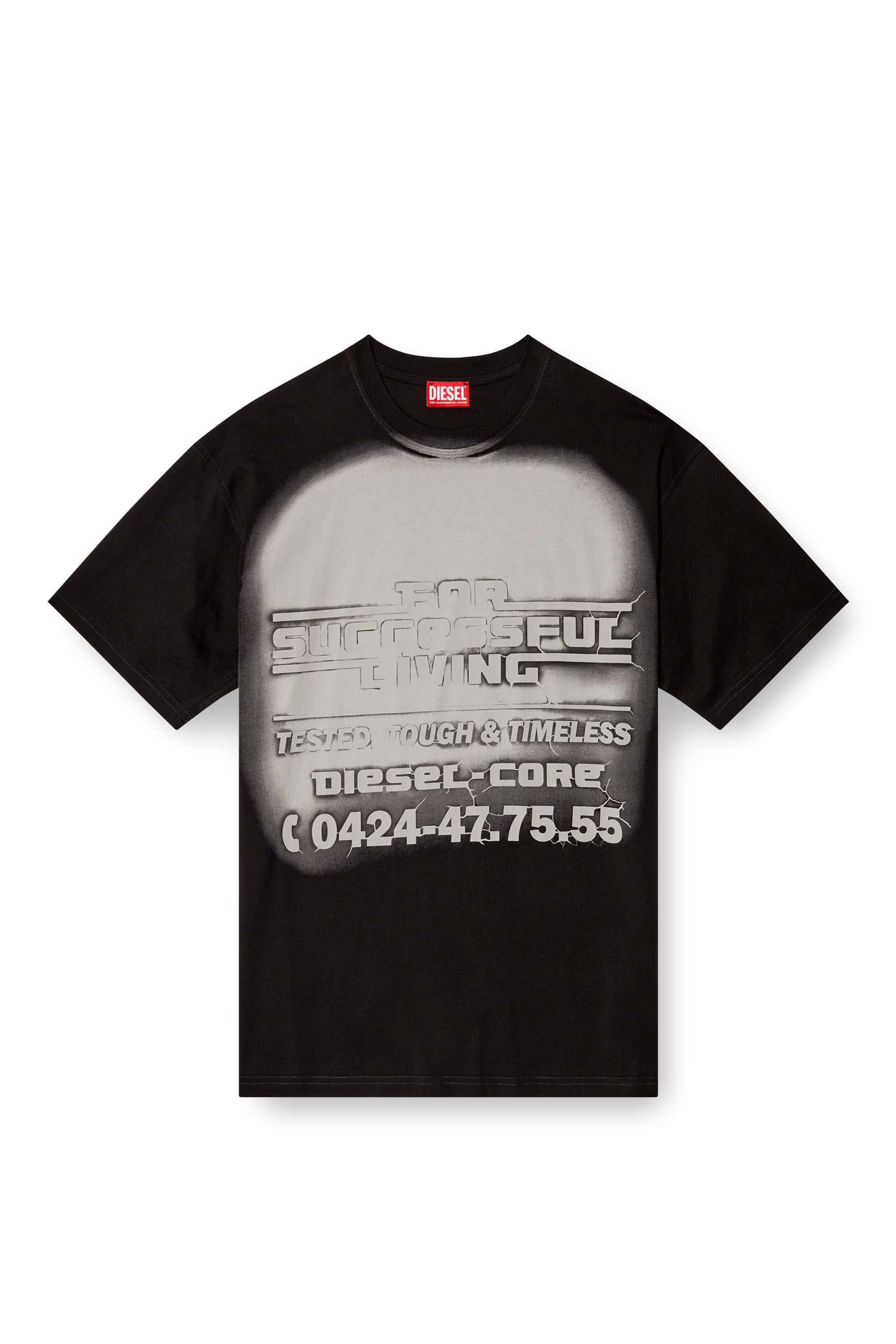 Diesel - T-BOXT-R15, T-shirt à motif graphique avec logo éclaté Homme in Noir - 2