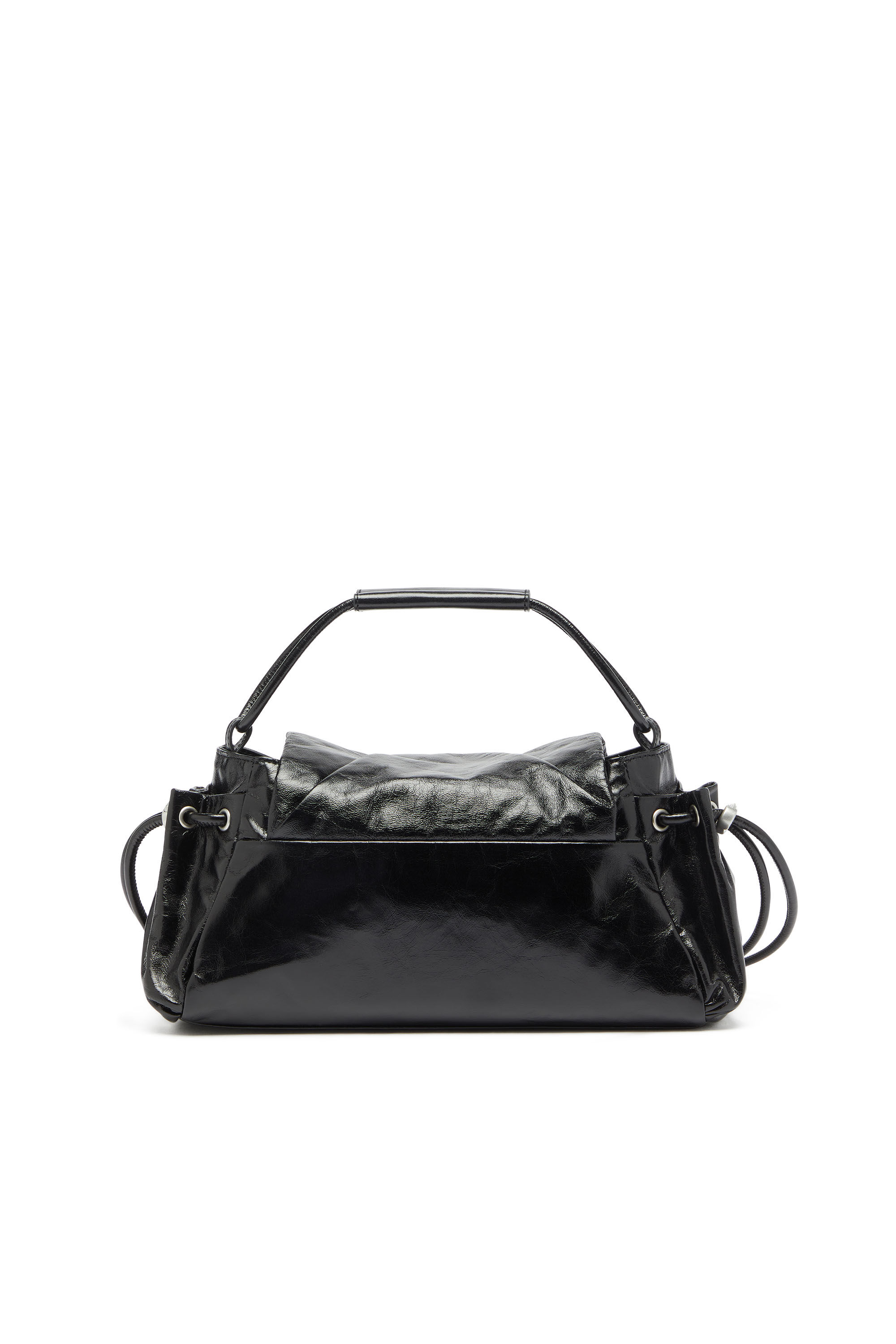 Diesel - SCRUNCH-D TOP HANDLE, Scrunch-D - Sac &agrave; poign&eacute;e en cuir brillant froiss&eacute; Femme in Noir - 2