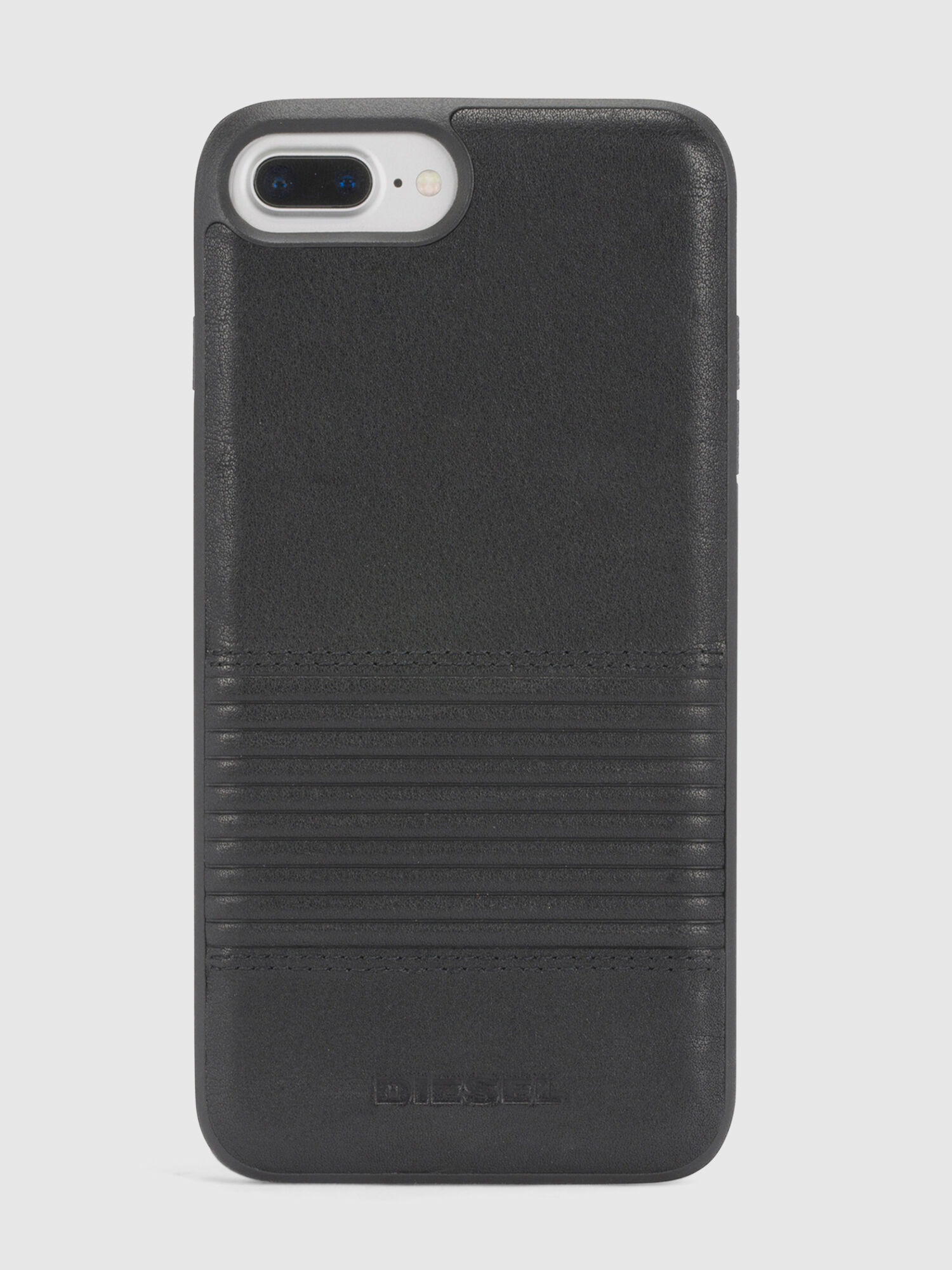 Diesel - BLACK LINED LEATHER IPHONE 8 PLUS/7 PLUS/6s PLUS/6 PLUS CASE, Coque en cuir, iPhone 8 Plus/7 Plus/6s Plus/6 Plus Mixte in Noir - 2