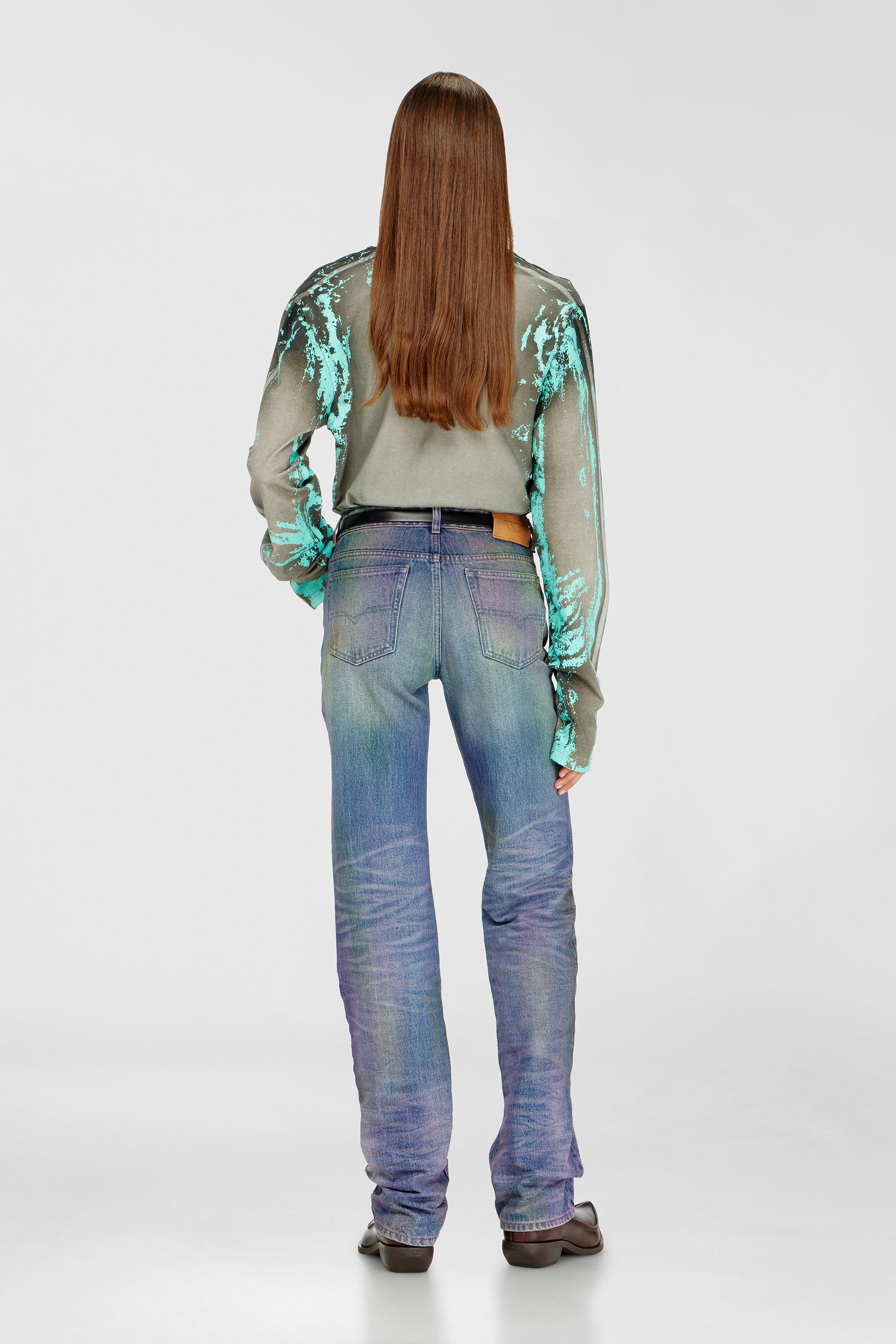 Diesel - Regular Jeans D-Lie 007FW Femme, Polychrome/Bleu - Image 3