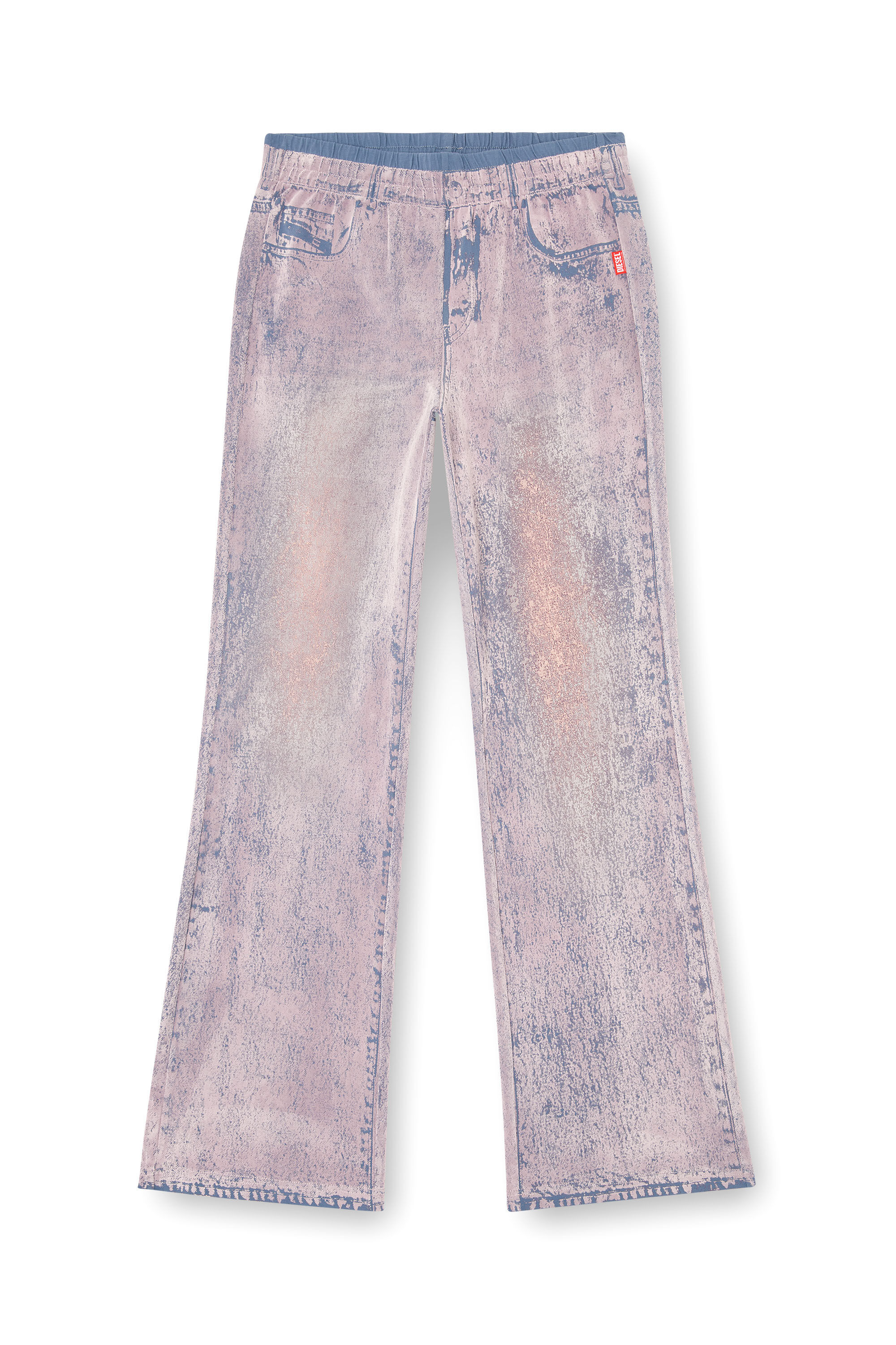 Diesel - P-NERV, Woman's Wide leg sweat pants with bleach treatment in Lilac - 2
