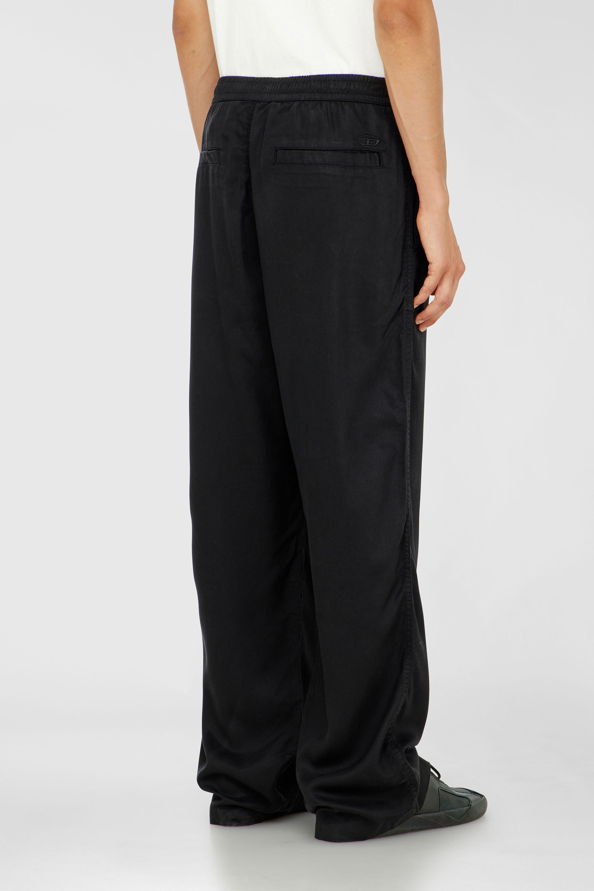 Diesel - P-DREYER-C, Man's Drawstring pants in faded twill in Black - 4