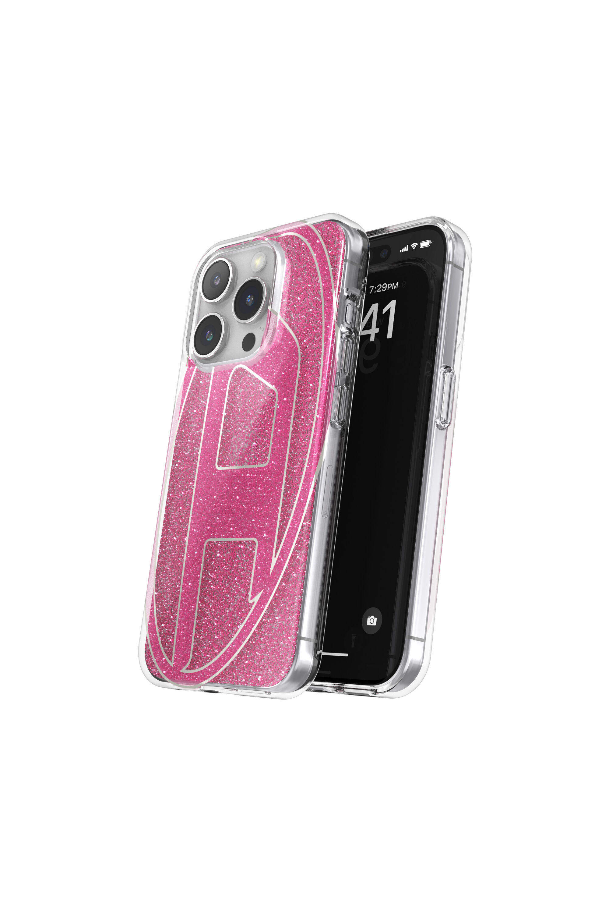 Diesel - 60036 AOP CASE, Coque glitter pur iP 15 Pro Mixte in Rose - 3