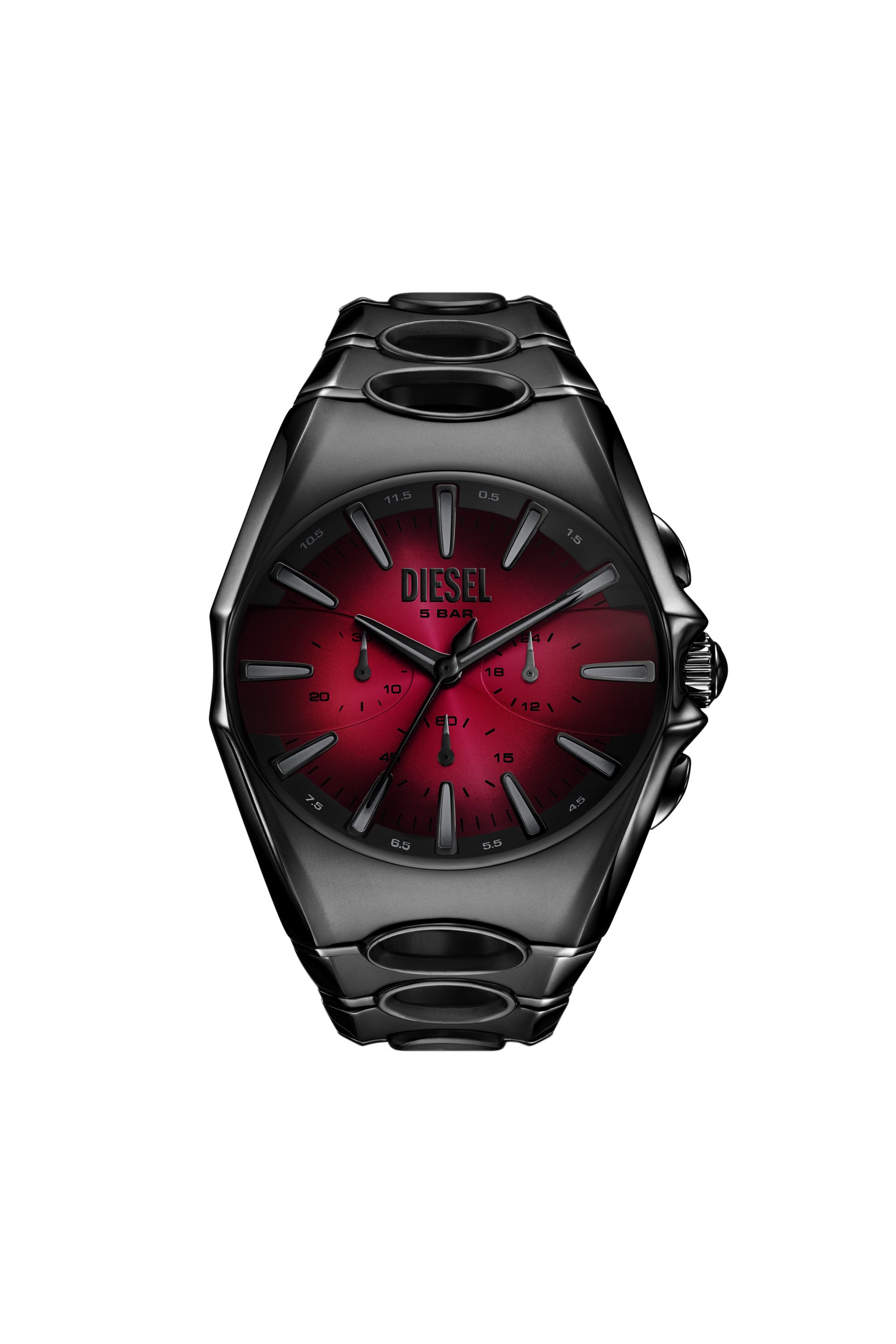 デイガルドルフ Men's D-Curve black stainless steel watch | Black | Diesel