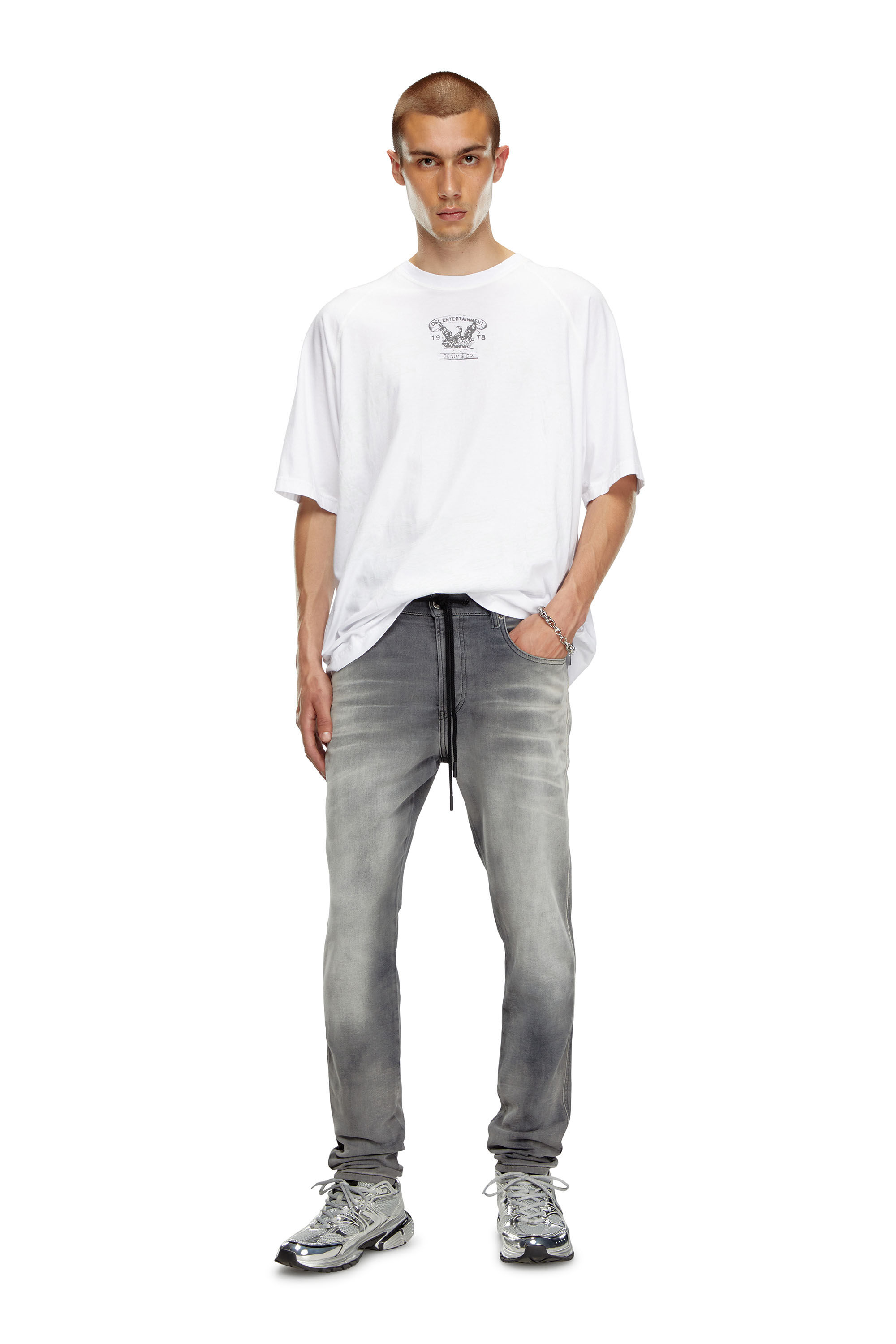 Diesel - Slim 2060 D-Strukt Joggjeans® 068LR Homme, Gris foncé - Image 1