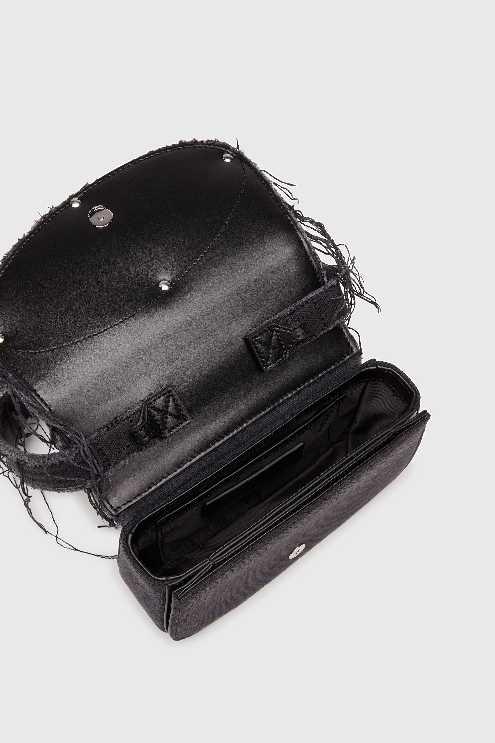 Diesel - 1DR, 1DR-Sac &agrave; bandouli&egrave;re embl&eacute;matique en toile et cuir Femme in Noir - 4