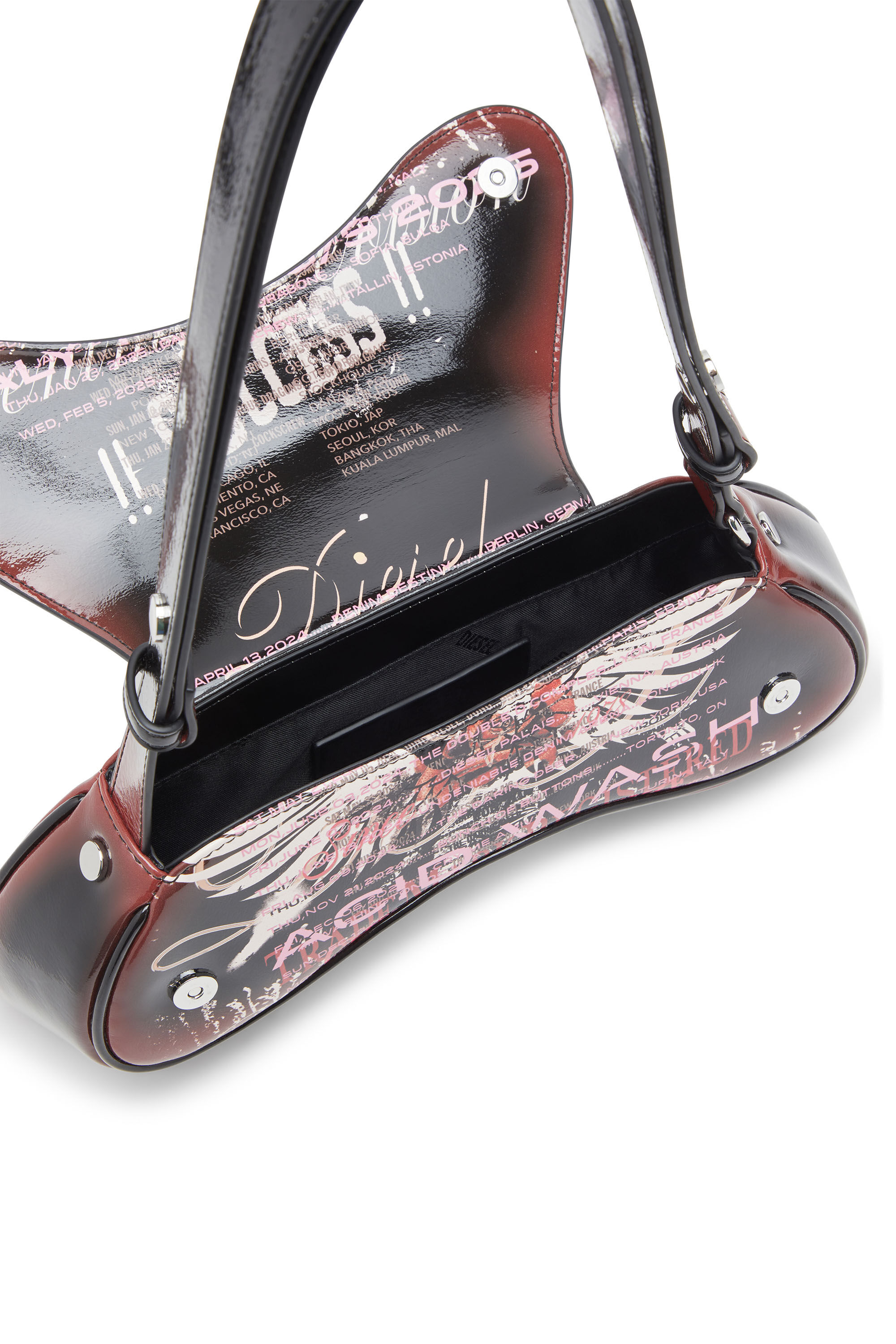 Diesel - PLAY CROSSBODY, Play-Sac à bandoulière en PU glossy imprimé Femme in Polychrome - 5
