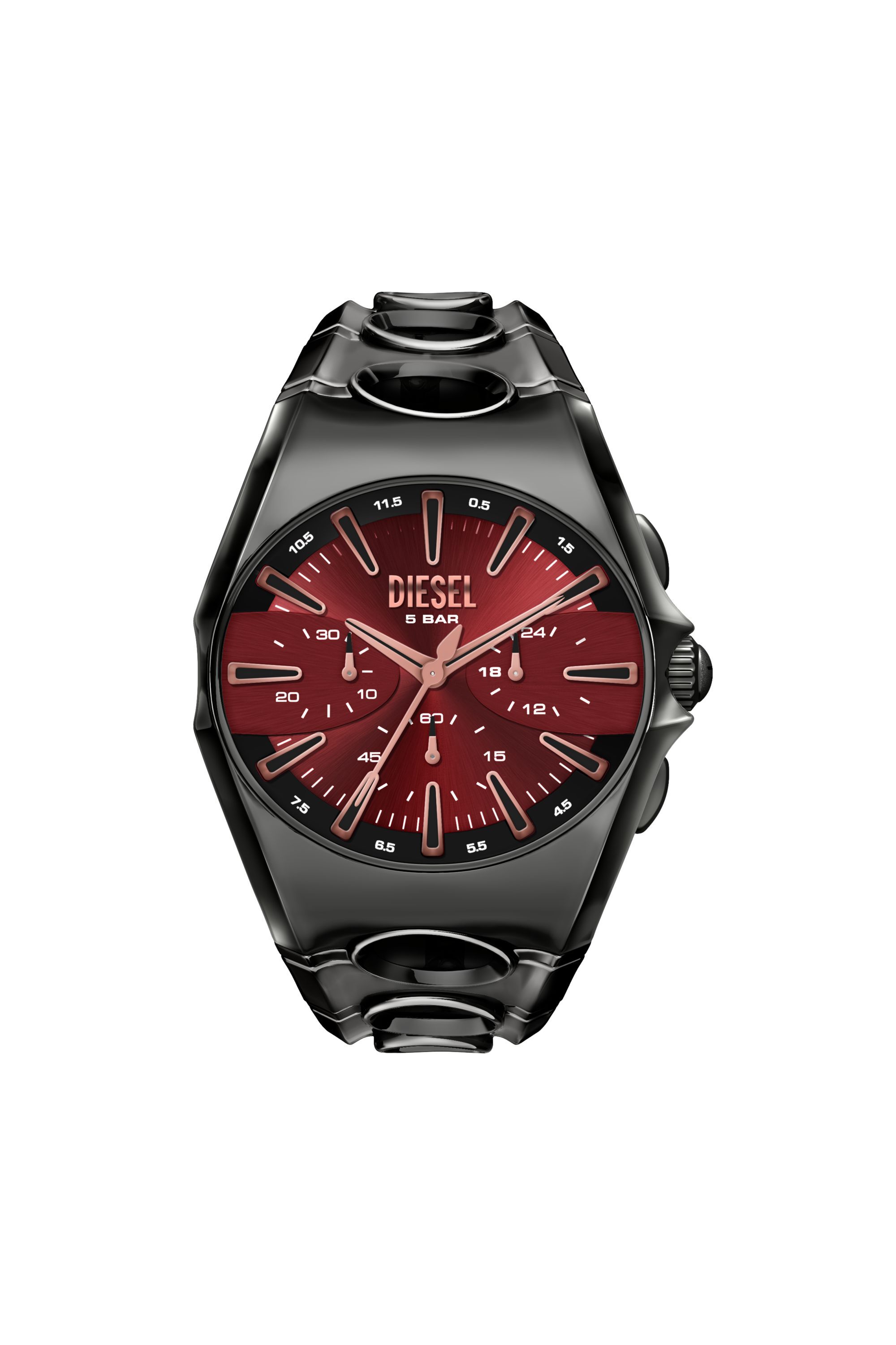 Diesel - DZ4726 WATCH, Montre D-Curve en acier inoxydable finition gunmetal Homme in Noir - 1