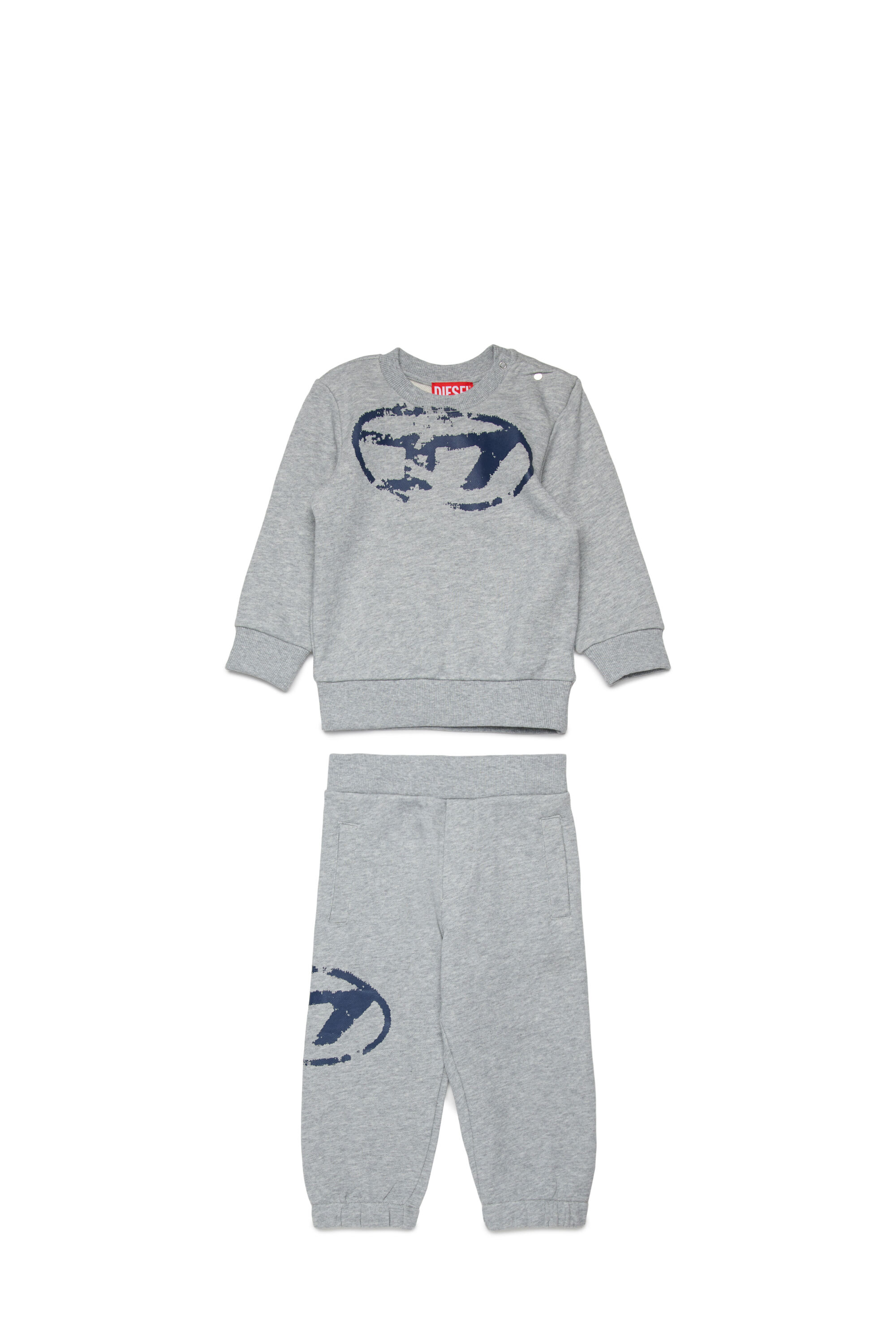 Diesel - SBOXTN5BLONGB-SET, Ensemble de vêtements pour bébé avec logo Oval D effet vieilli Mixte in Gris - 1