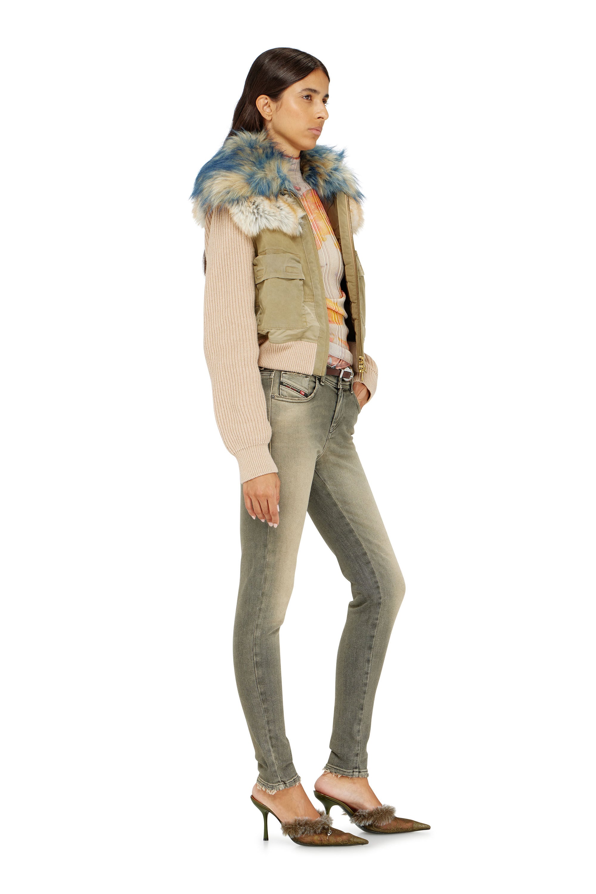 Diesel - Skinny Jeans 2017 Slandy 09P32 Femme, Gris - Image 2