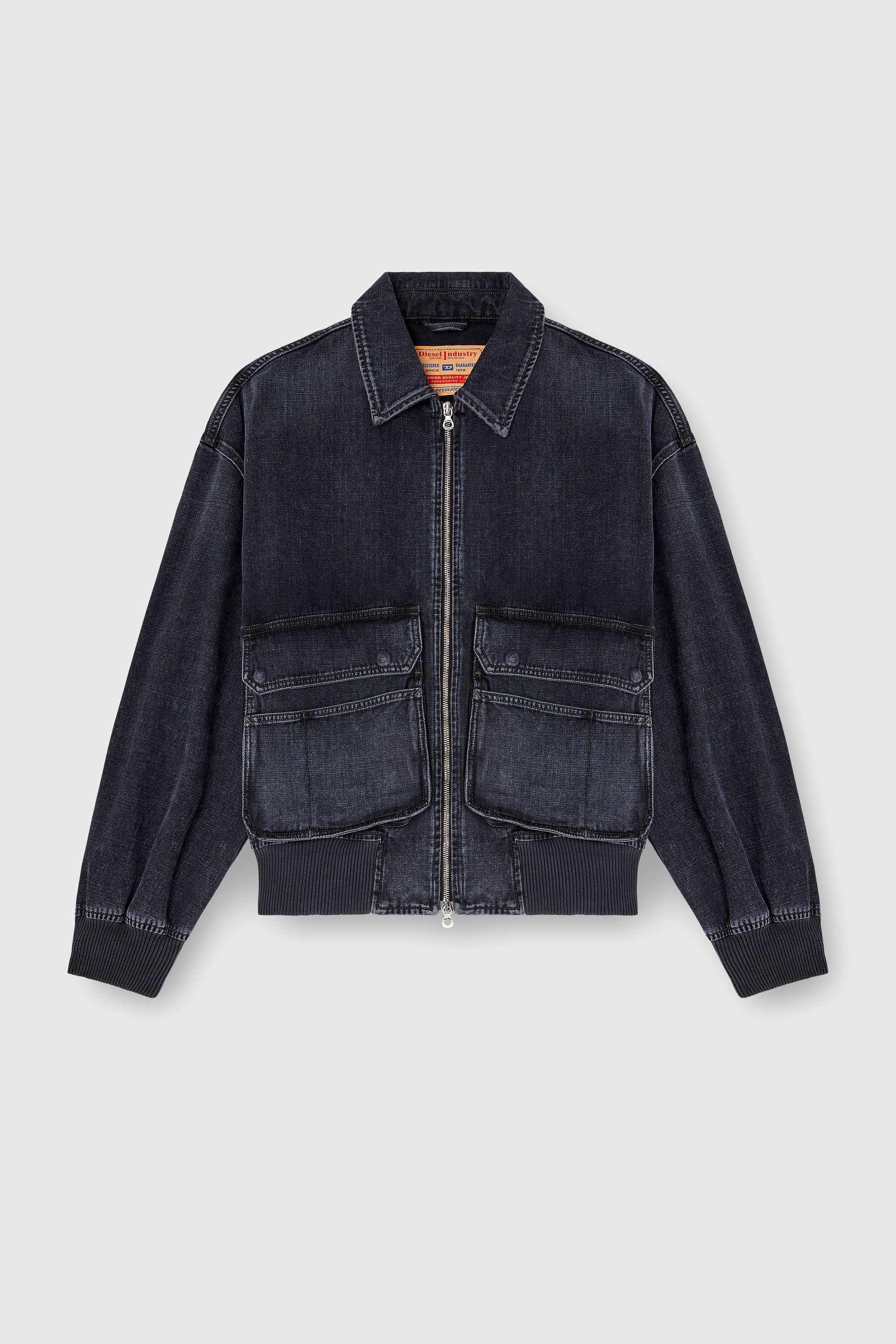 Diesel - D-KURZ, Veste en denim tiss&eacute; batavia Mixte in Noir - 2