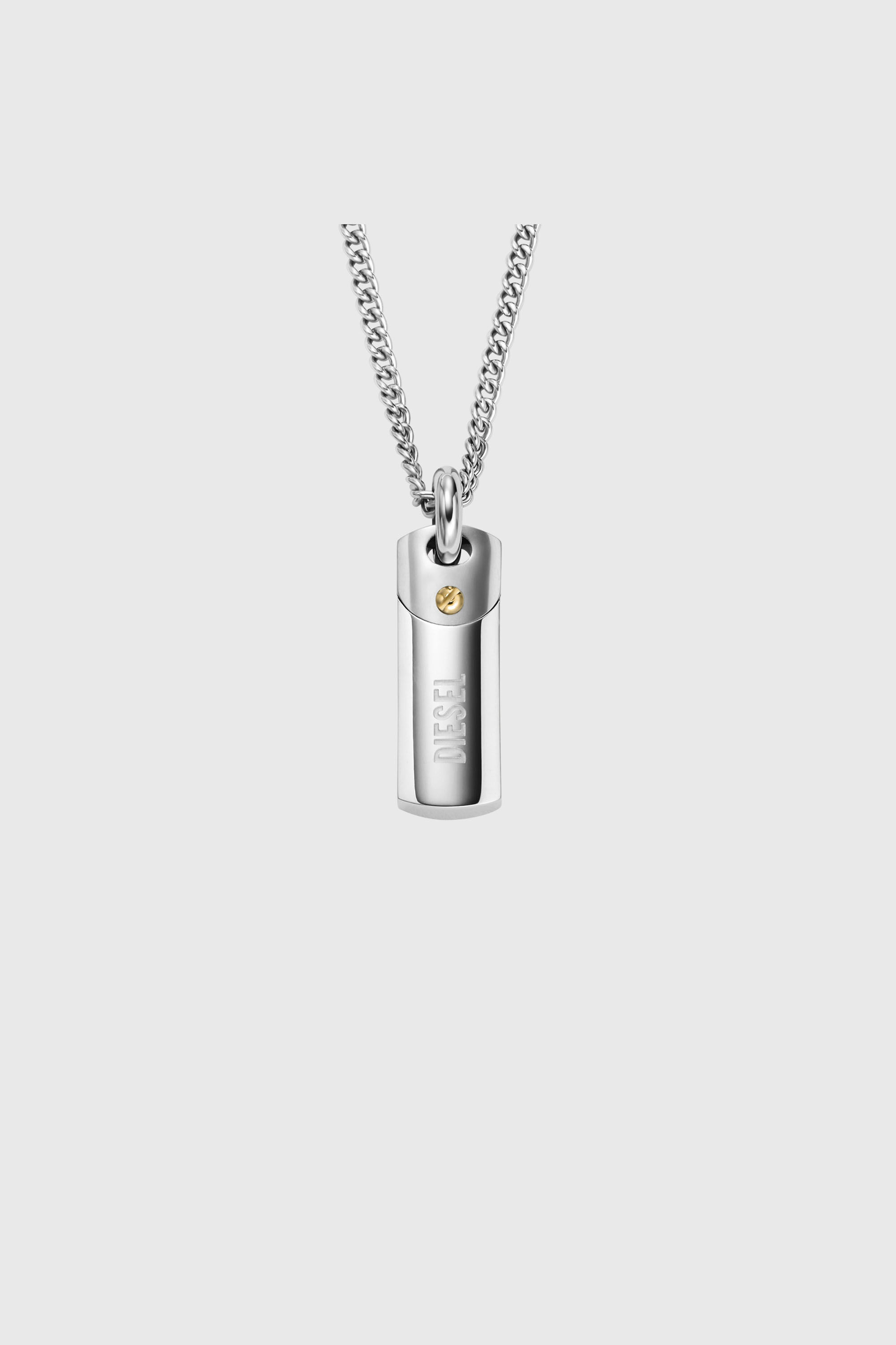 Diesel - DX1116, Man's Steel dog tag pendant necklace in Silver - 2