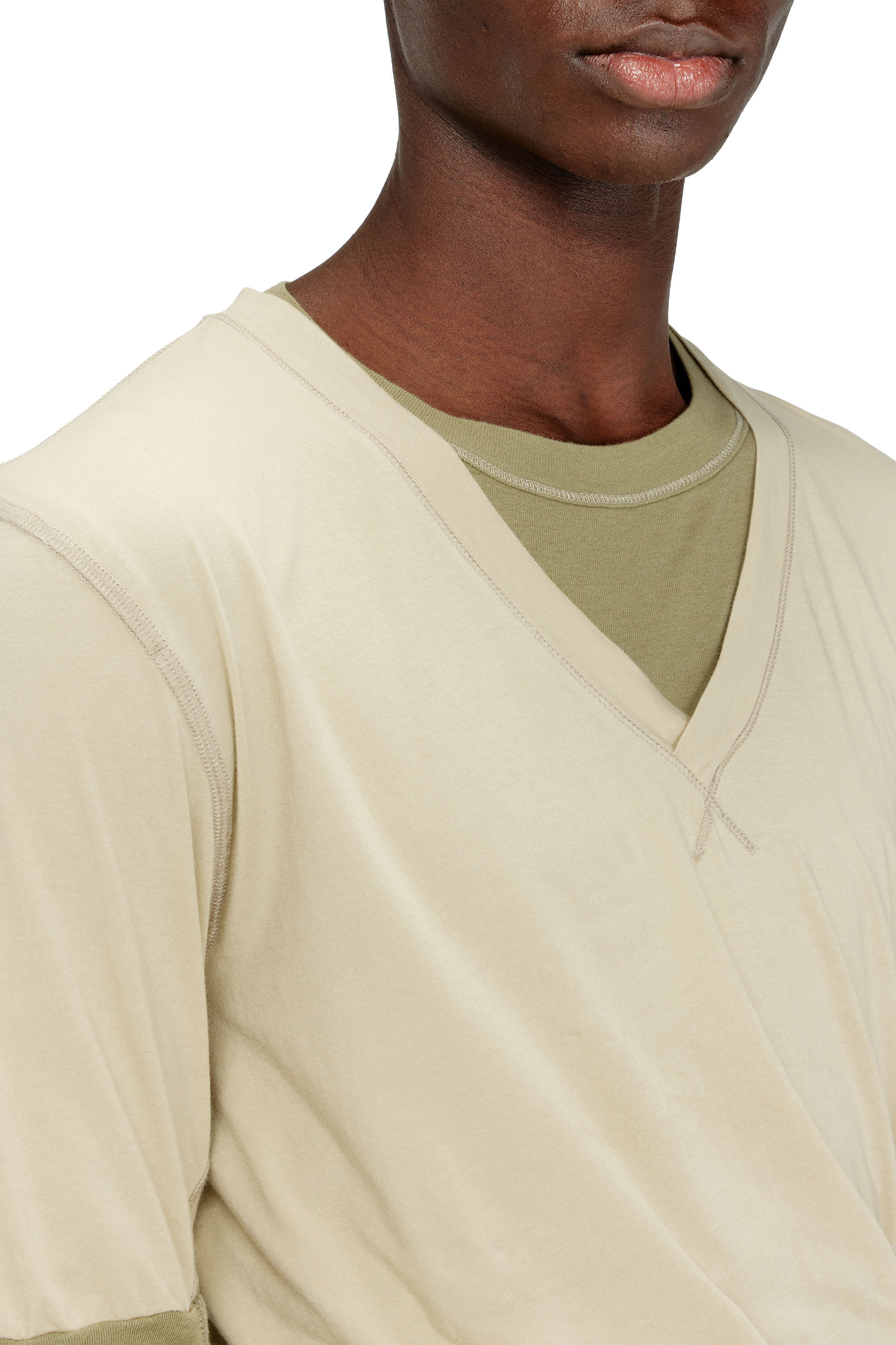 Diesel - T-MOODY-PLAIN, Haut double &eacute;paisseur torsad&eacute; Homme in Vert - 5