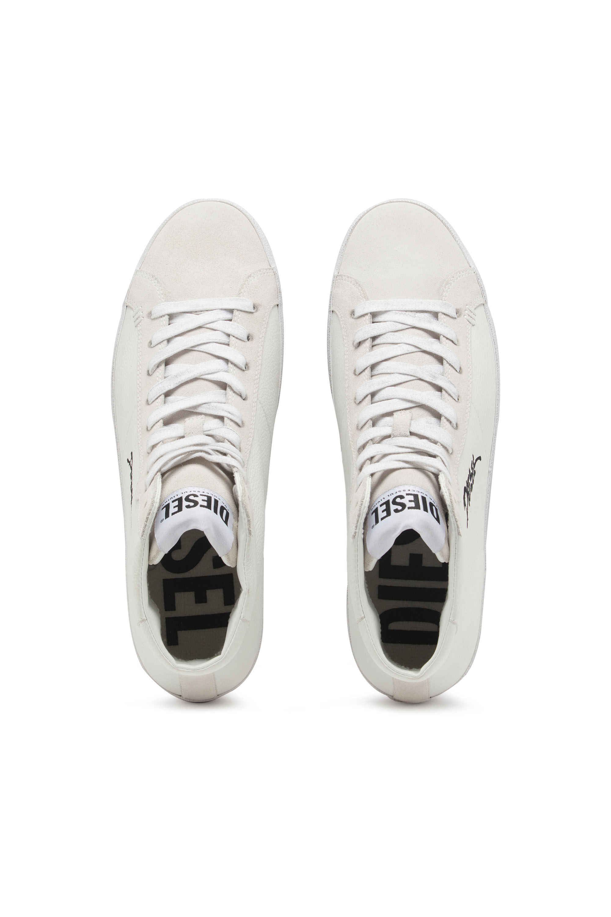 Diesel - S-LEROJI MID, S-Leroji Mid - Sneakers montantes avec logo brodé Homme in Blanc - 4