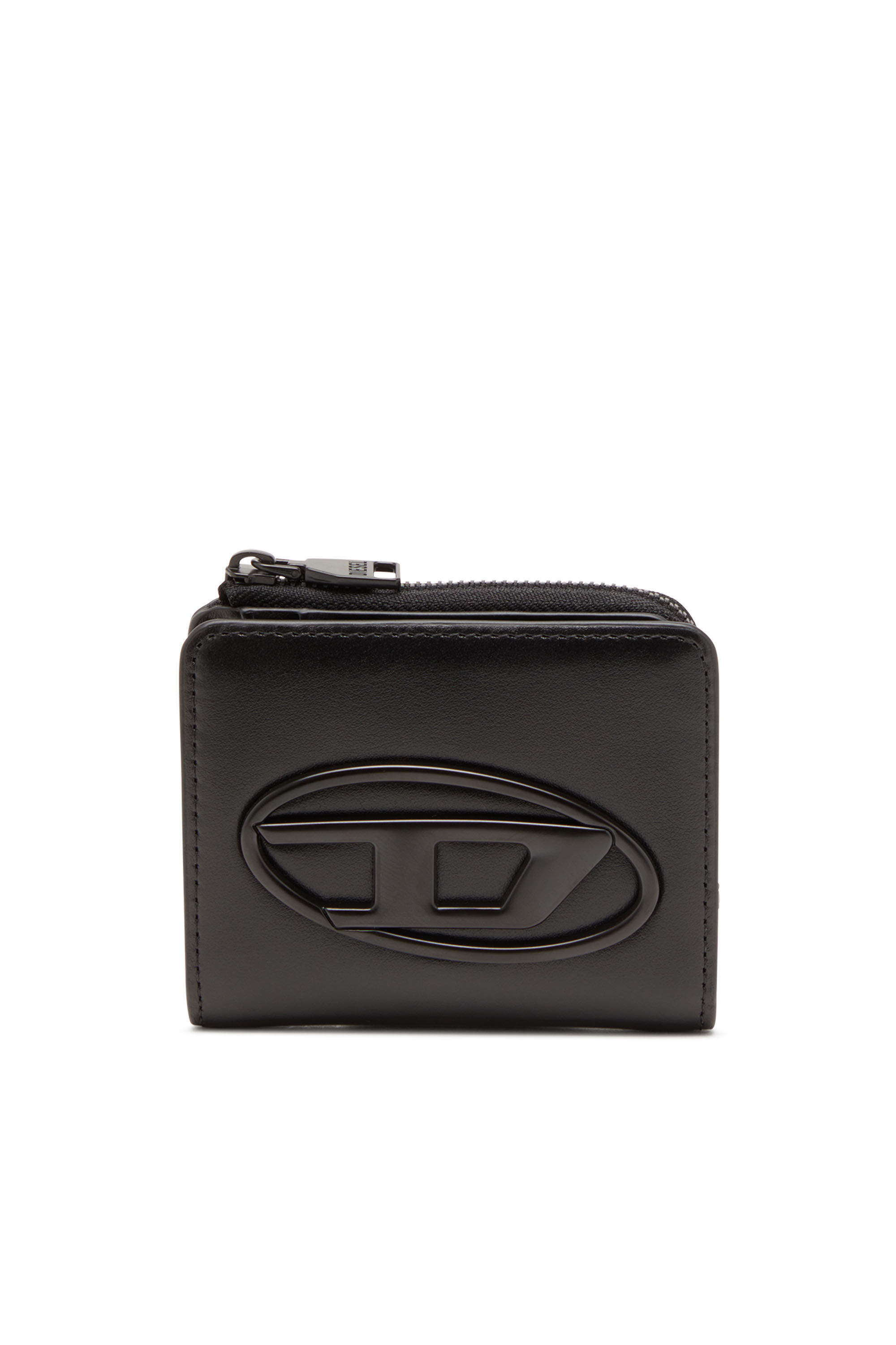 Diesel - HOLI-D CARD HOLDER ZIP L, Mixte Porte-cartes en cuir lisse in Noir - Image 1