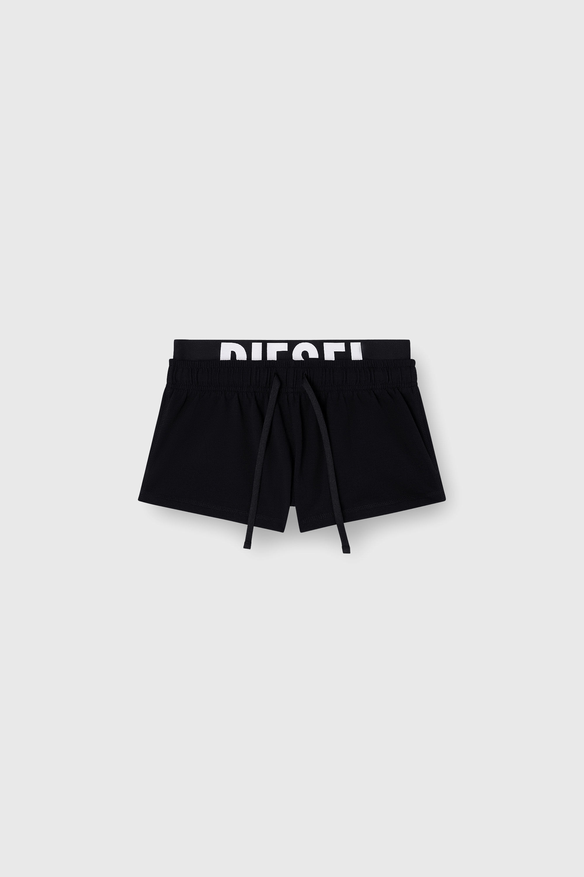 Diesel - MIRANDA-D-POP, Pantalon court en &eacute;ponge de coton avec logo Diesel Femme in Noir - 2