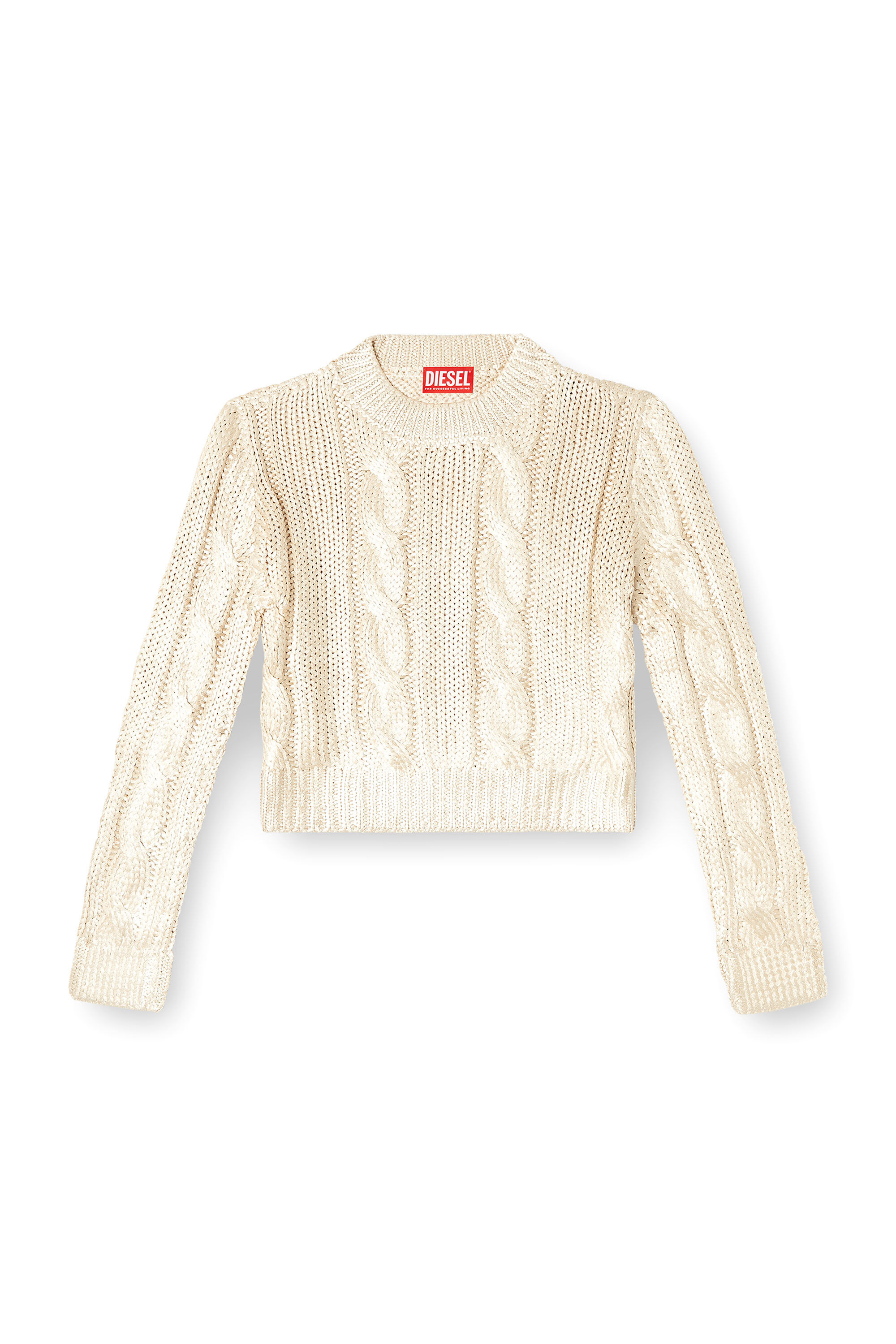Diesel - M-MICCHA, Pull torsadé avec effet brillant Femme in ToBeDefined - 2