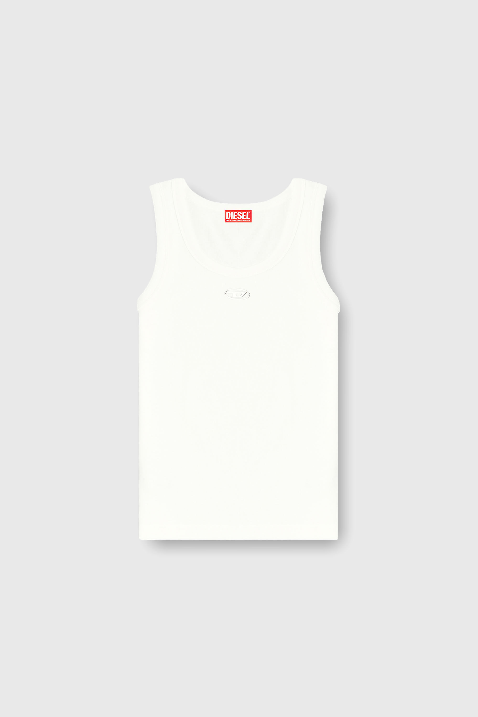 Diesel - T-ANKI-OD, D&eacute;bardeur ajust&eacute; c&ocirc;tel&eacute; avec Ovale D m&eacute;tallique Femme in Blanc - 2