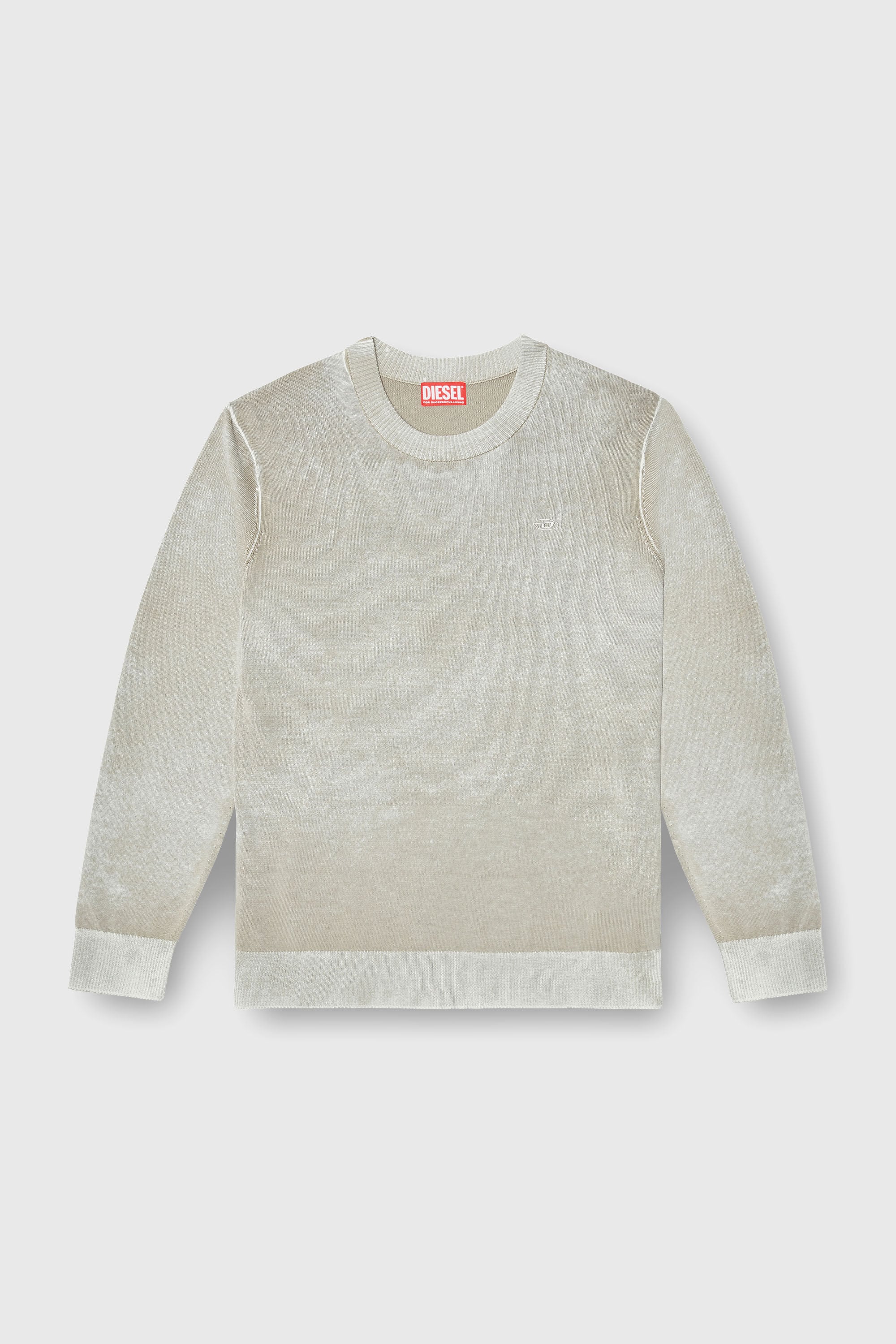 Diesel - K-LAURENT, Pull avec impression invers&eacute;e d&eacute;color&eacute;e Homme in Gris - 2