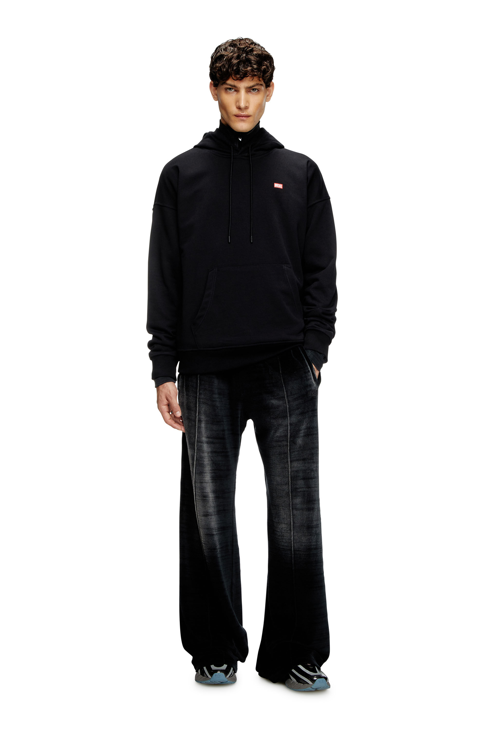 ★DIESEL★ SlopR1 Hood Black A164010HYAT9XX A164010HYAT9XXSS Men's Hoodie with small logo | Black | Diesel