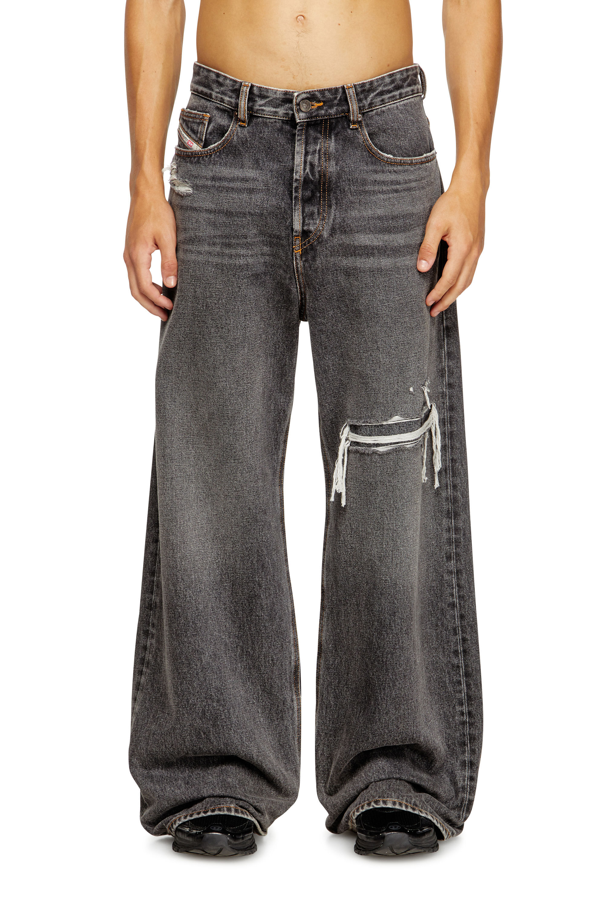 DIESEL Straight Jeans D-Rise W30×L30 D-RISE Man: Oversized Regular Black/Dark grey Jeans | Diesel