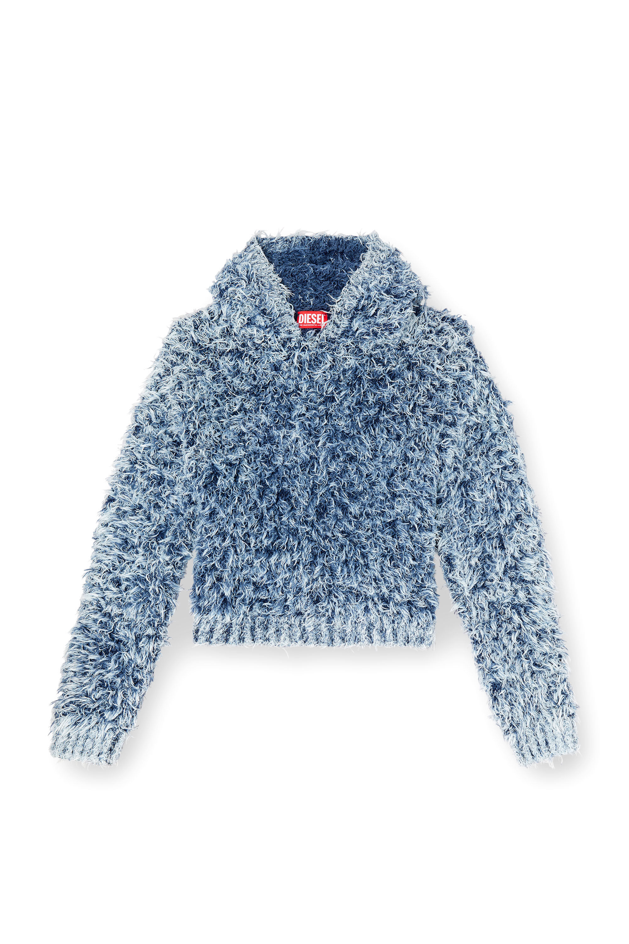 Diesel - M-DOLLY, Sweat-shirt à capuche en maille texturée Femme in Bleu - 2