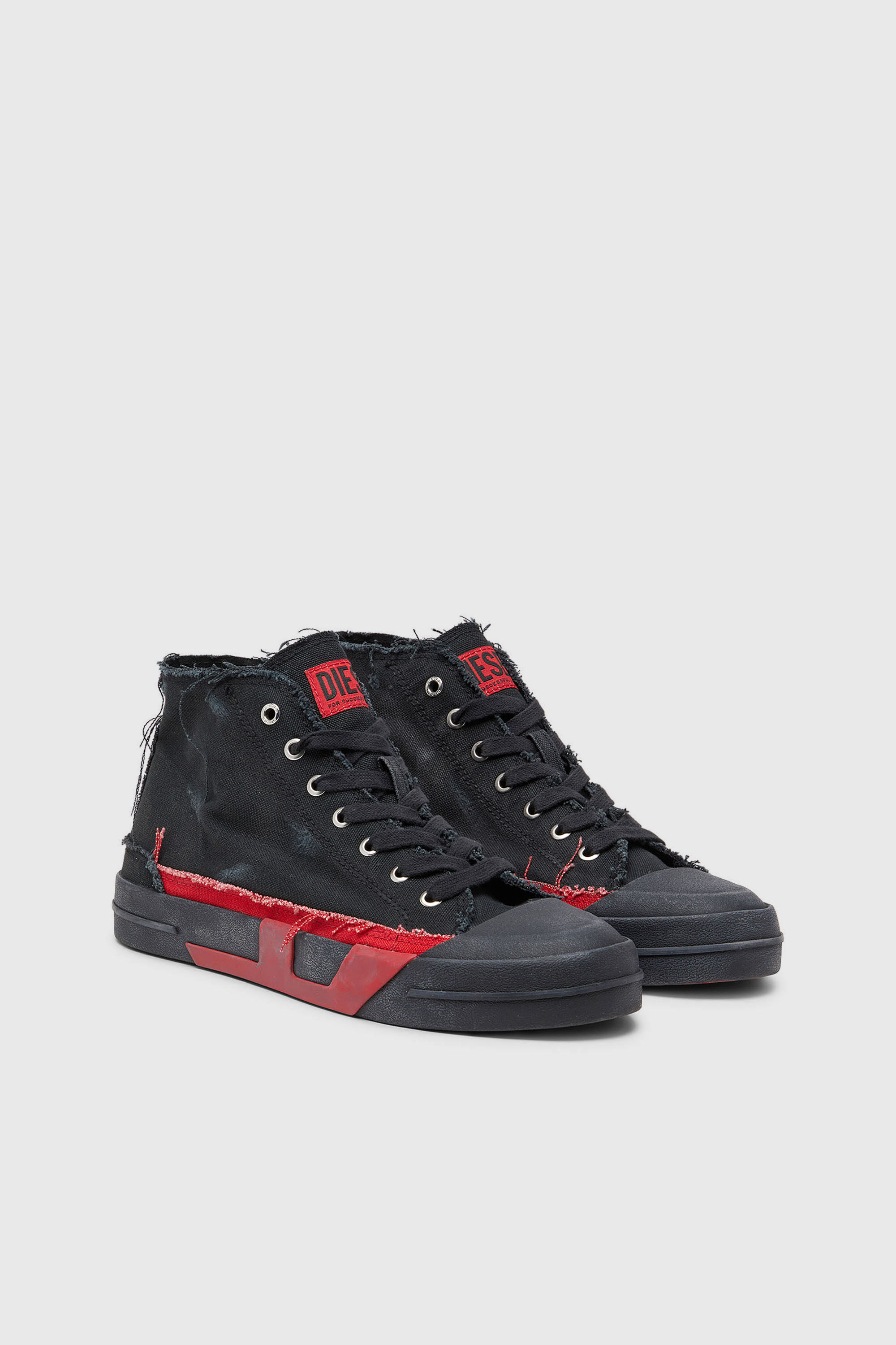 Diesel - S-D-VERSE MID II, S-D-Verse-Baskets montantes en toile vieillie Homme in Polychrome - 2