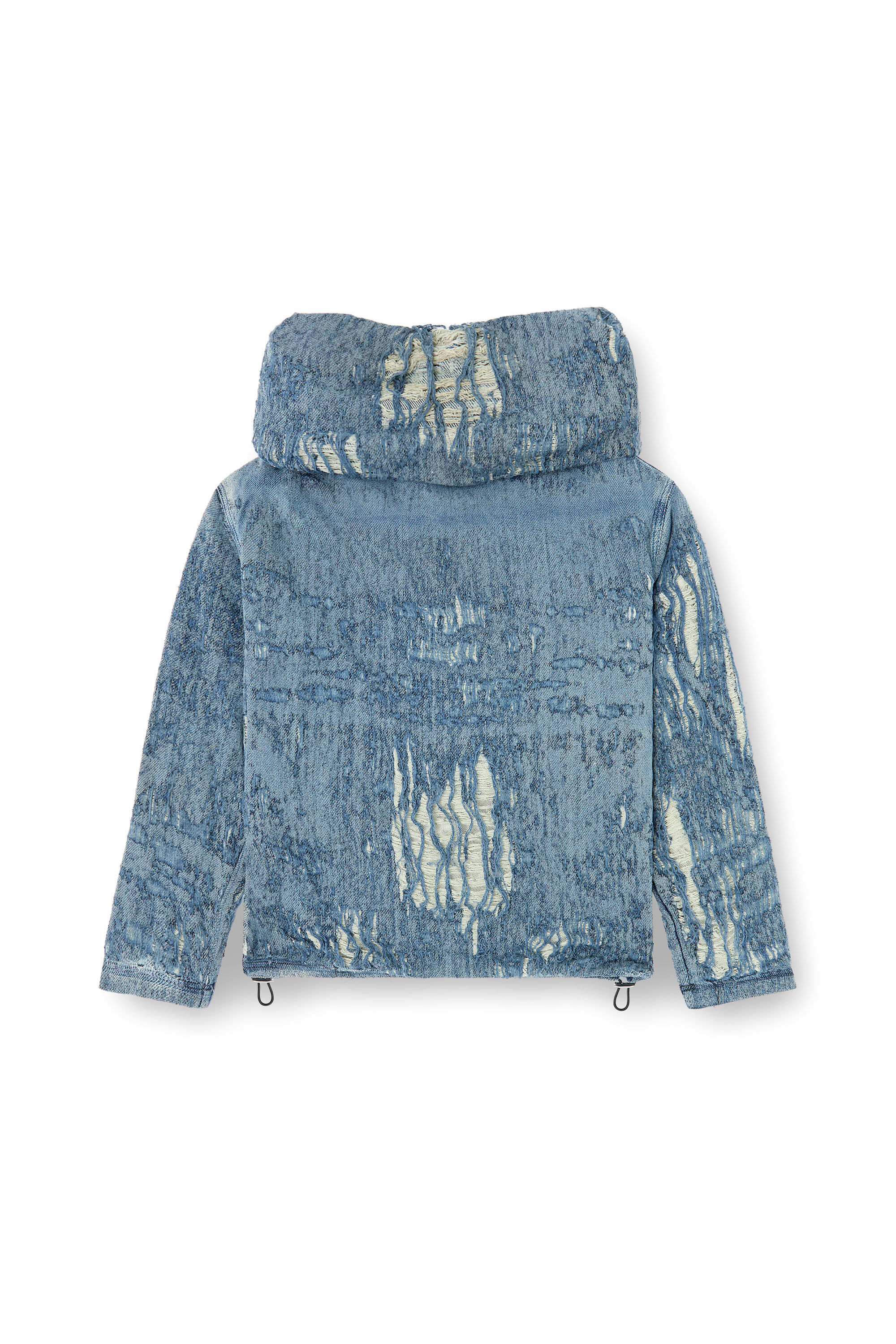 Diesel - D-UMBRIX-FSG, Pull en denim jacquard ultra-destroyed Homme in Bleu - 2