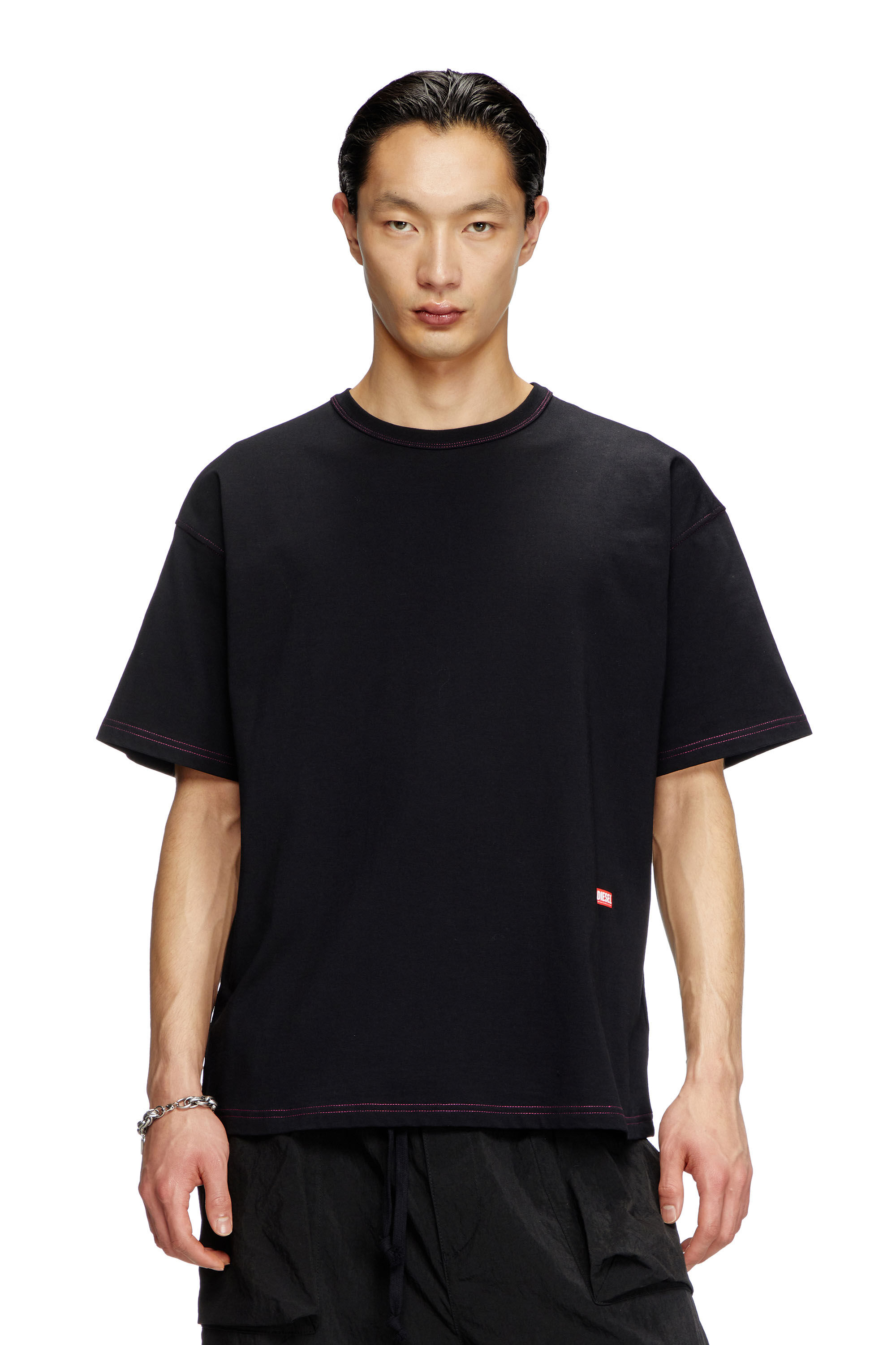 Men's T-shirt with apple core print | Black | Diesel