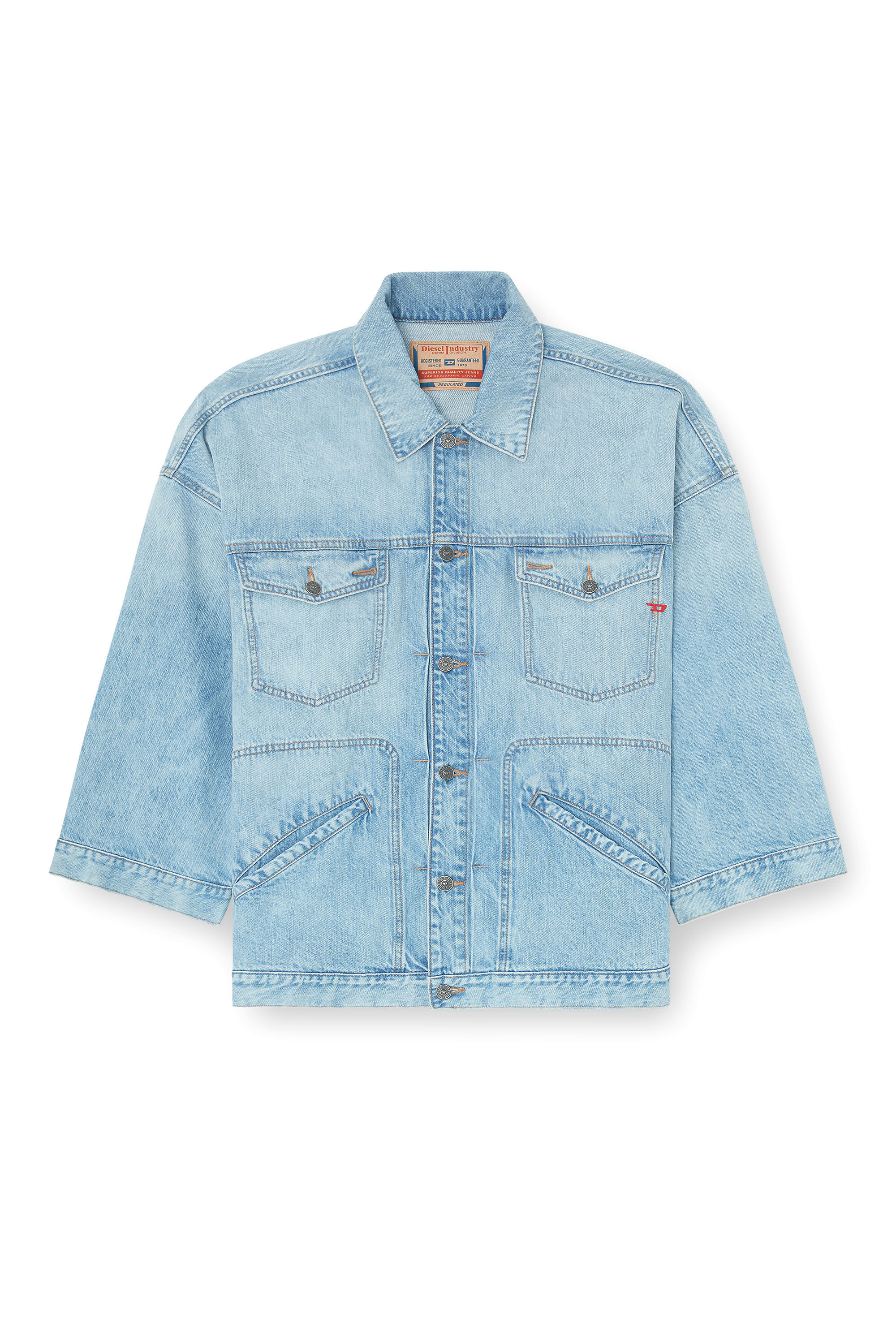Diesel - DE-LIN, Veste workwear en denim oversized Femme in Bleu - 2
