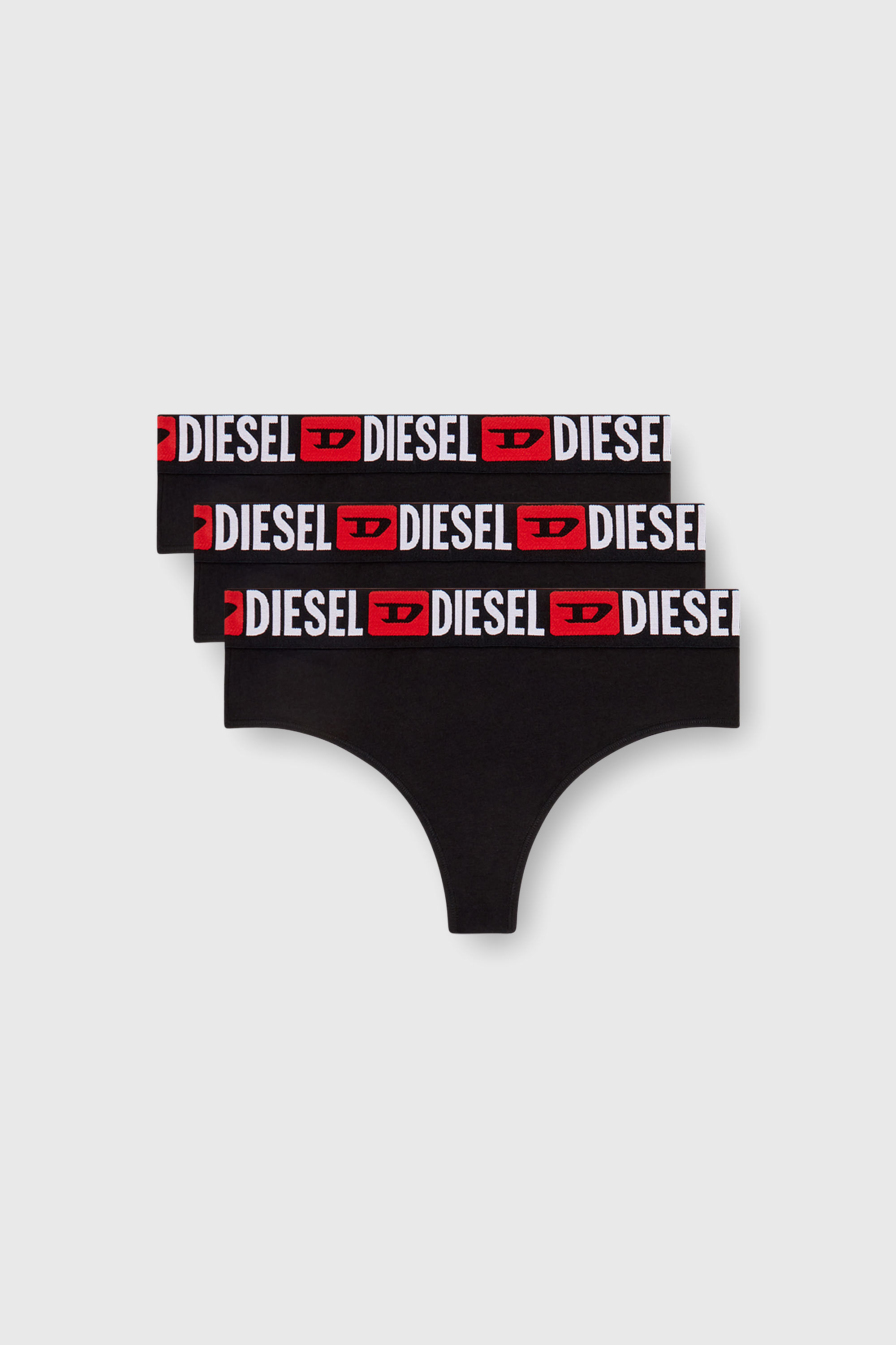 Diesel - UFST-STARS-THREEPACK, Lot de 3 strings avec taille &agrave; logo Femme in Noir - 2