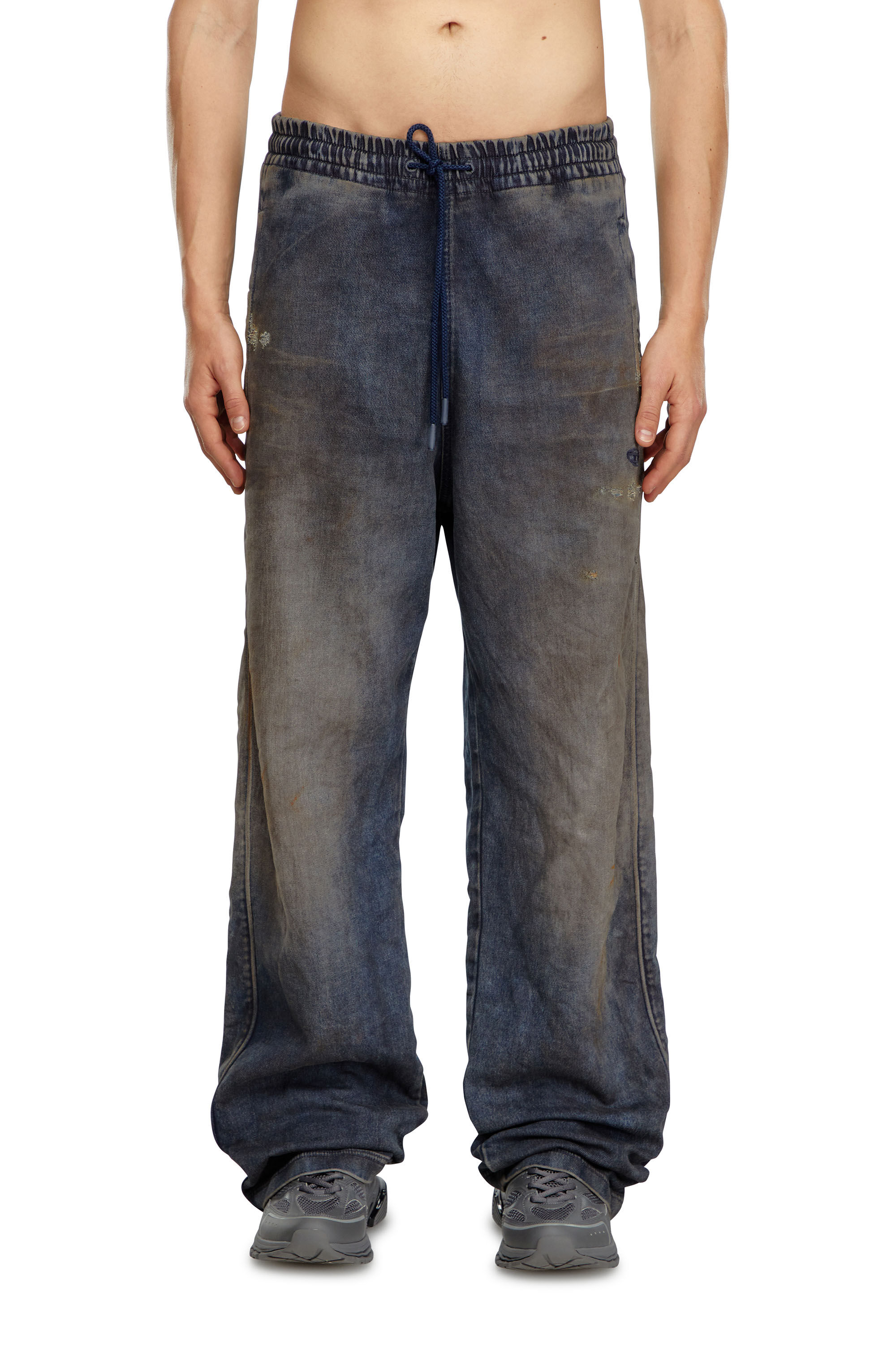 Diesel - Relaxed D-Martyans Track Denim 068LV Homme, Bleu Foncé - Image 3