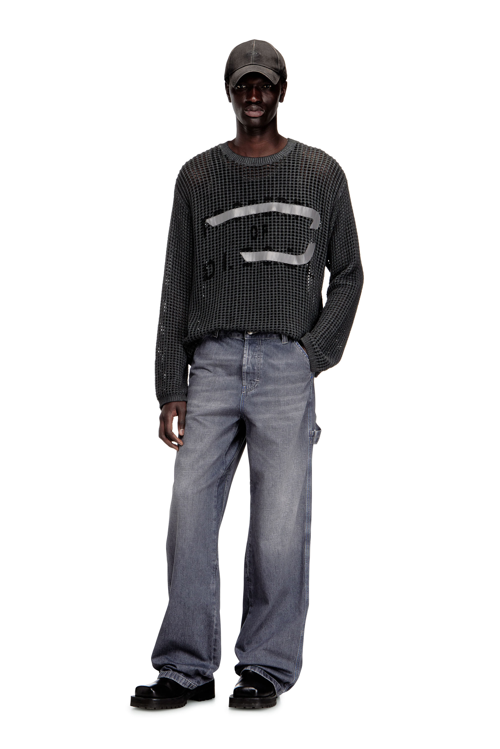Diesel - Relaxed Jeans D-Livery 09N83 Homme, Gris - Image 1