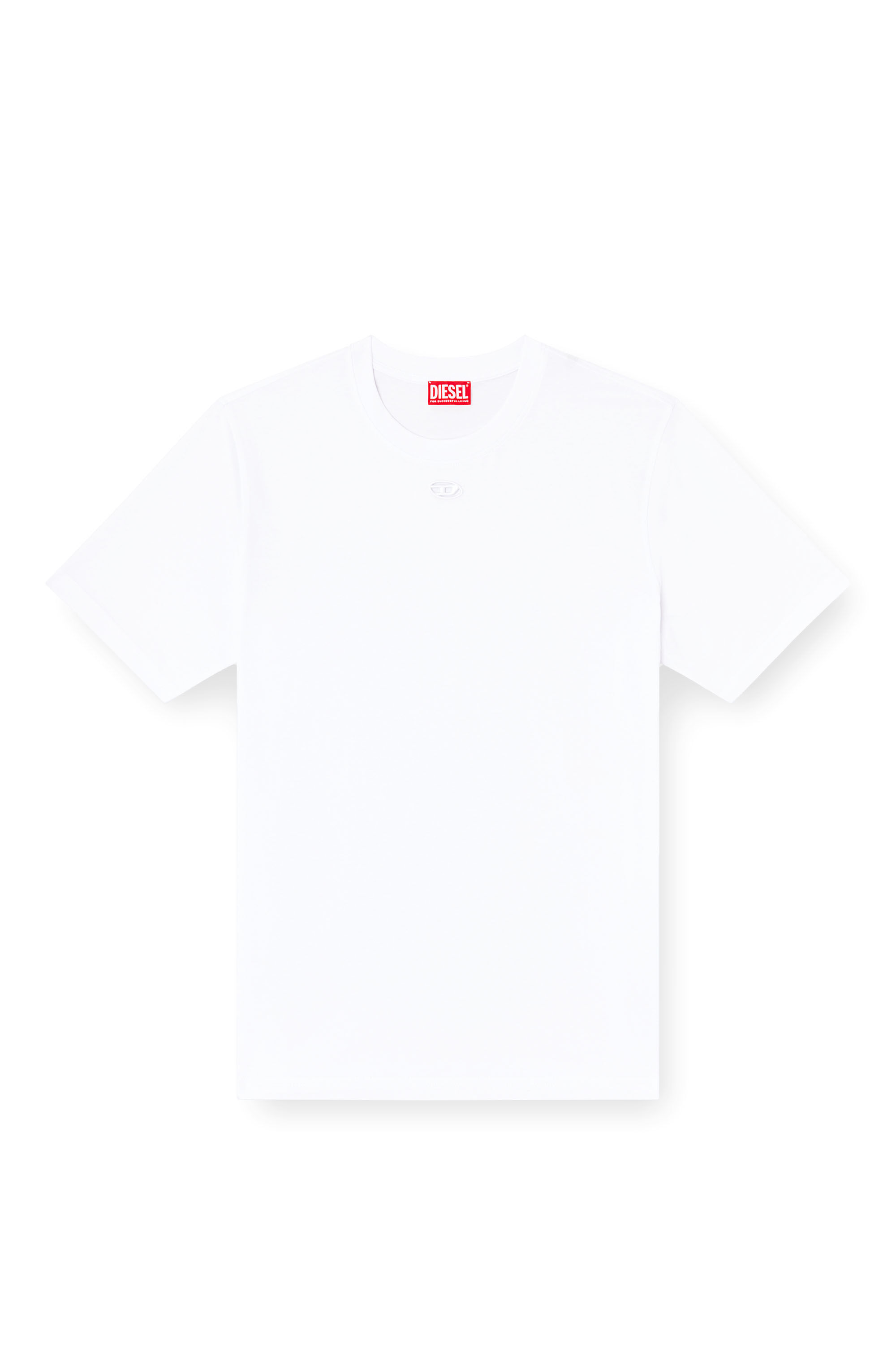 Diesel - T-ADJUST-MAREY, T-shirt avec cut-out à logo Oval D Homme in Blanc - 2