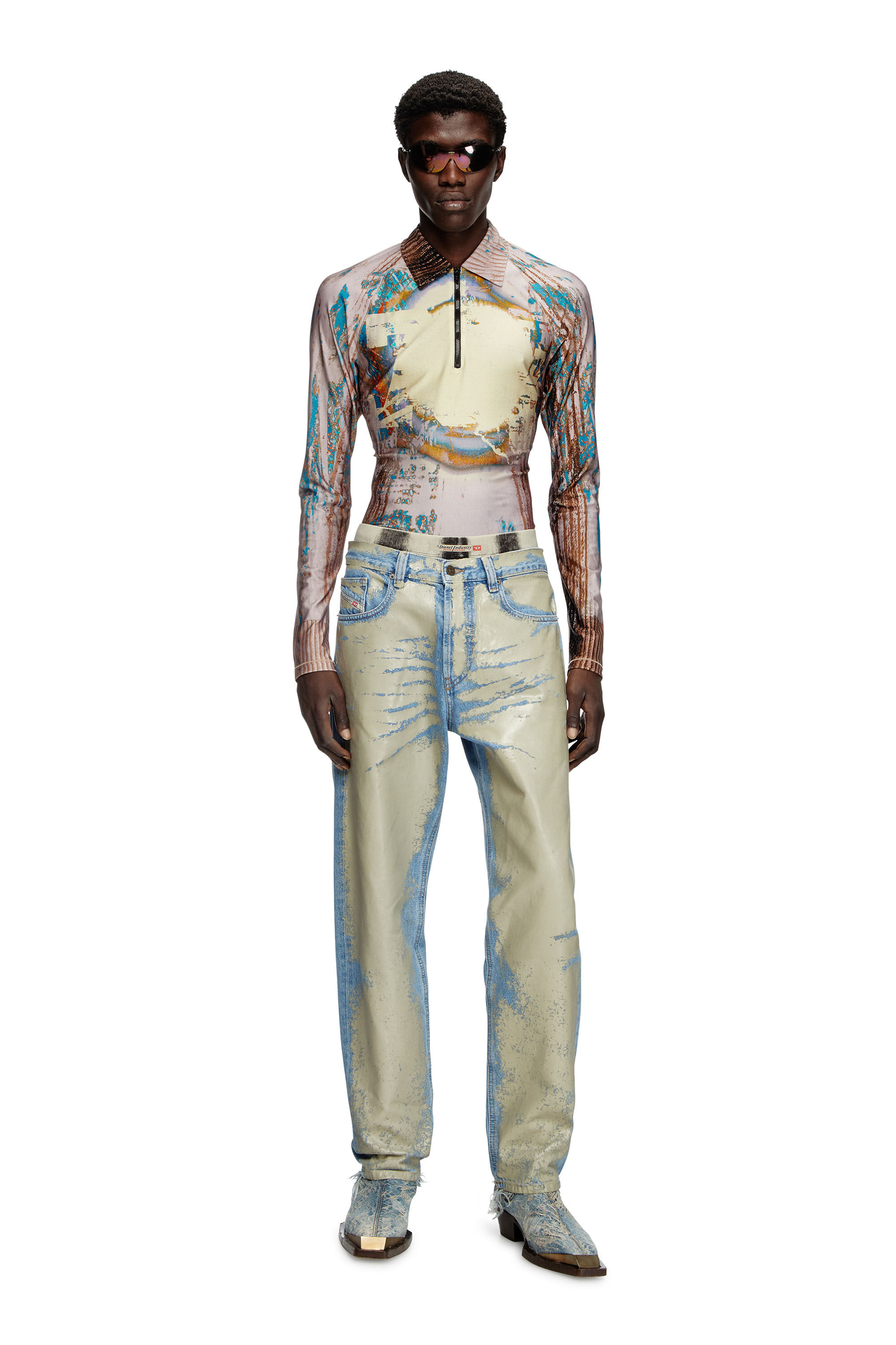 Diesel - Straight Jeans 2010 D-Macs 007AL Homme, Marron Clair - Image 1