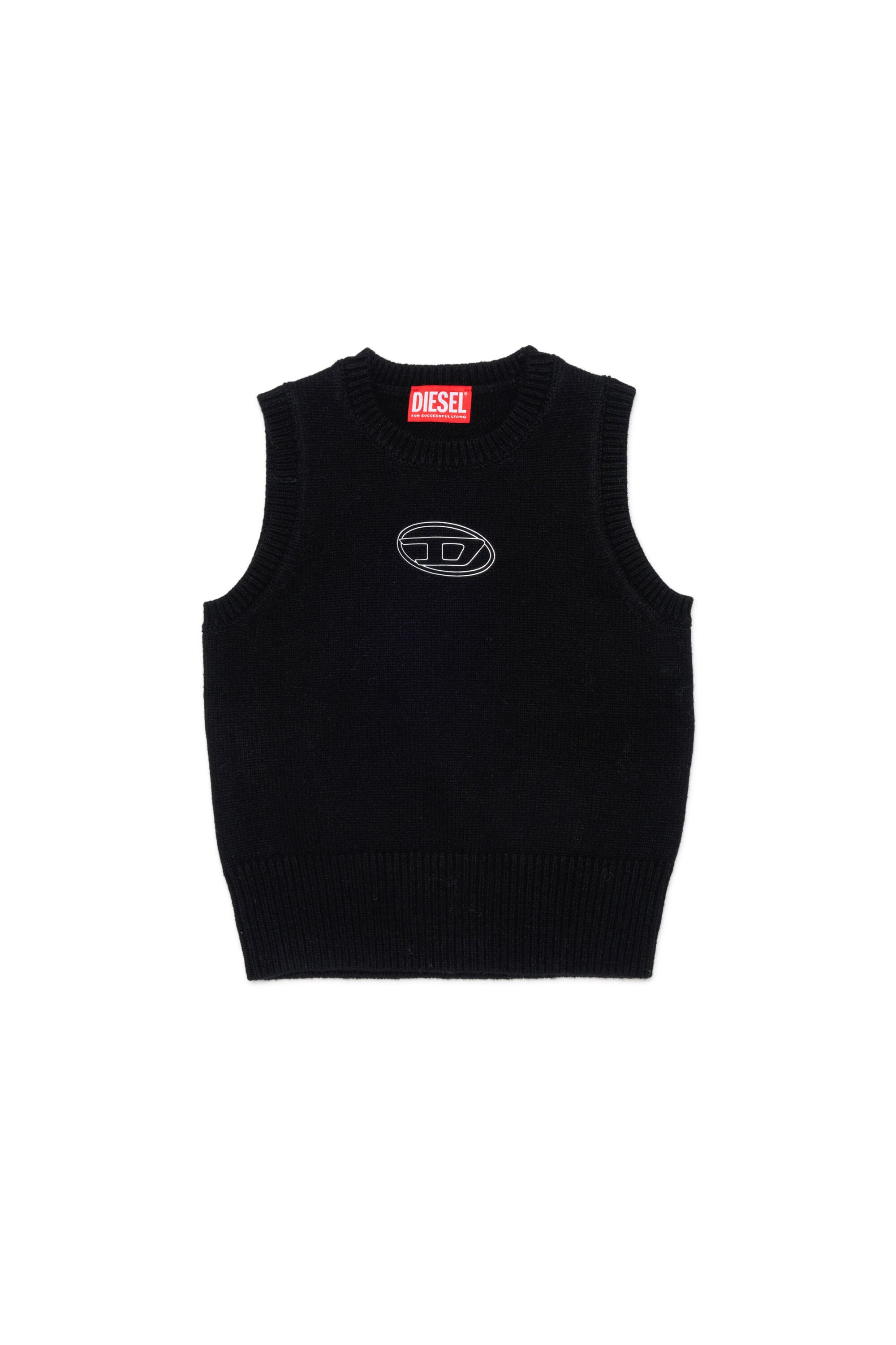 Diesel - KIMKY, Gilet en maille enrichi en cachemire Femme in Noir - 1