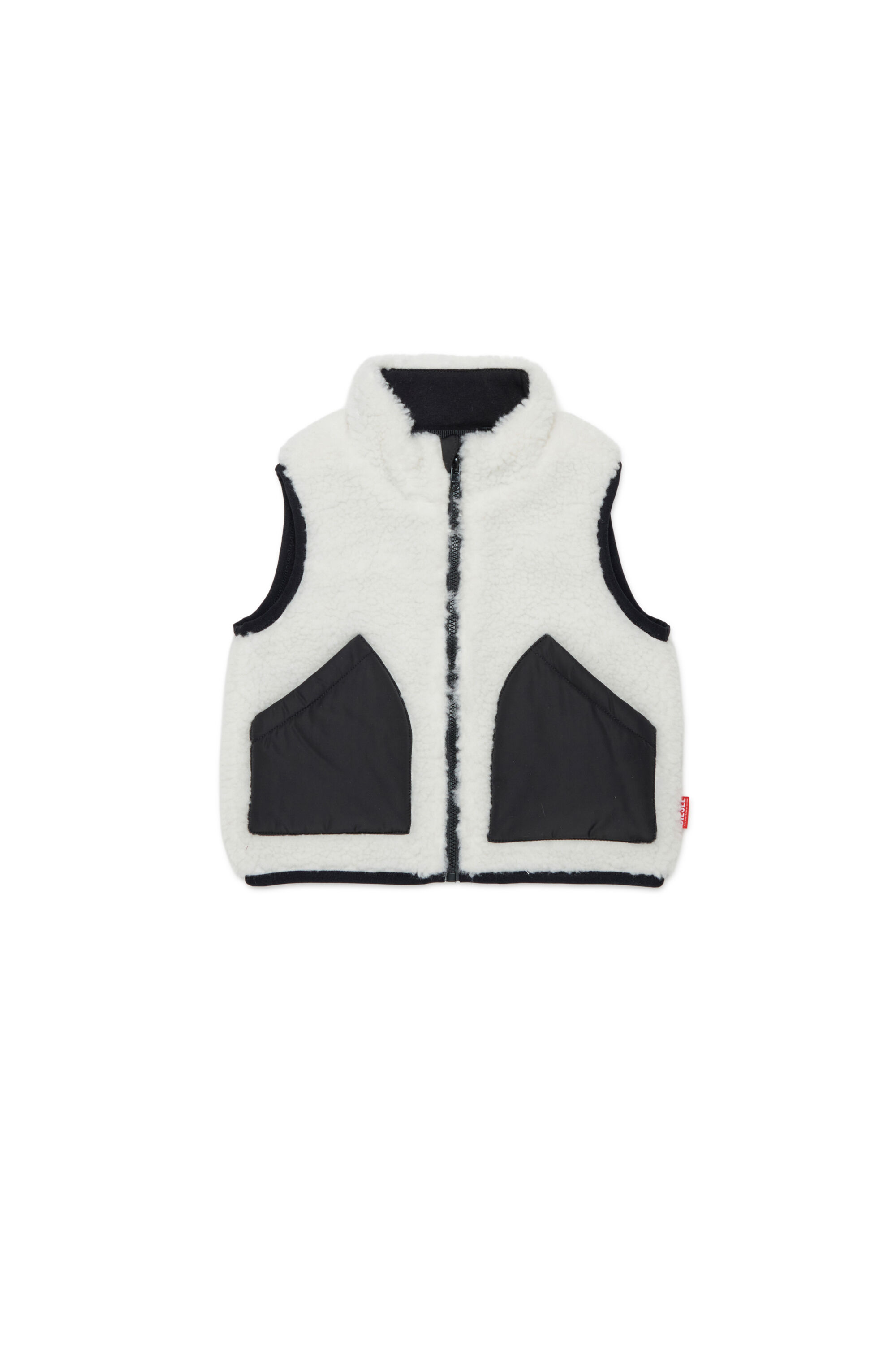 Diesel - JSEARB, Veste colour-block en teddy et nylon Homme in Blanc - 1