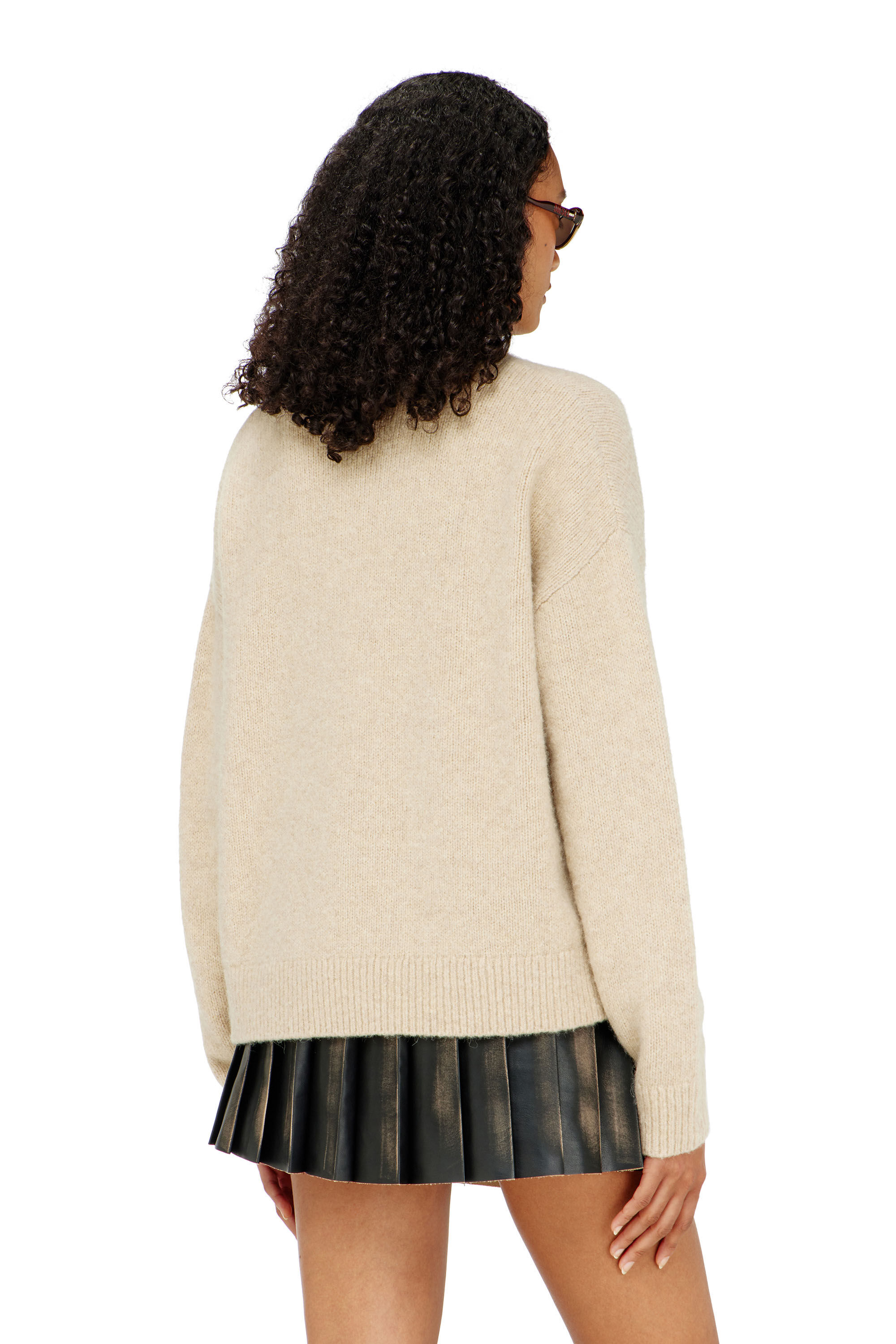 Diesel - M-AREETA, Pull en laine et m&eacute;lange d'alpaga Femme in Beige - 4