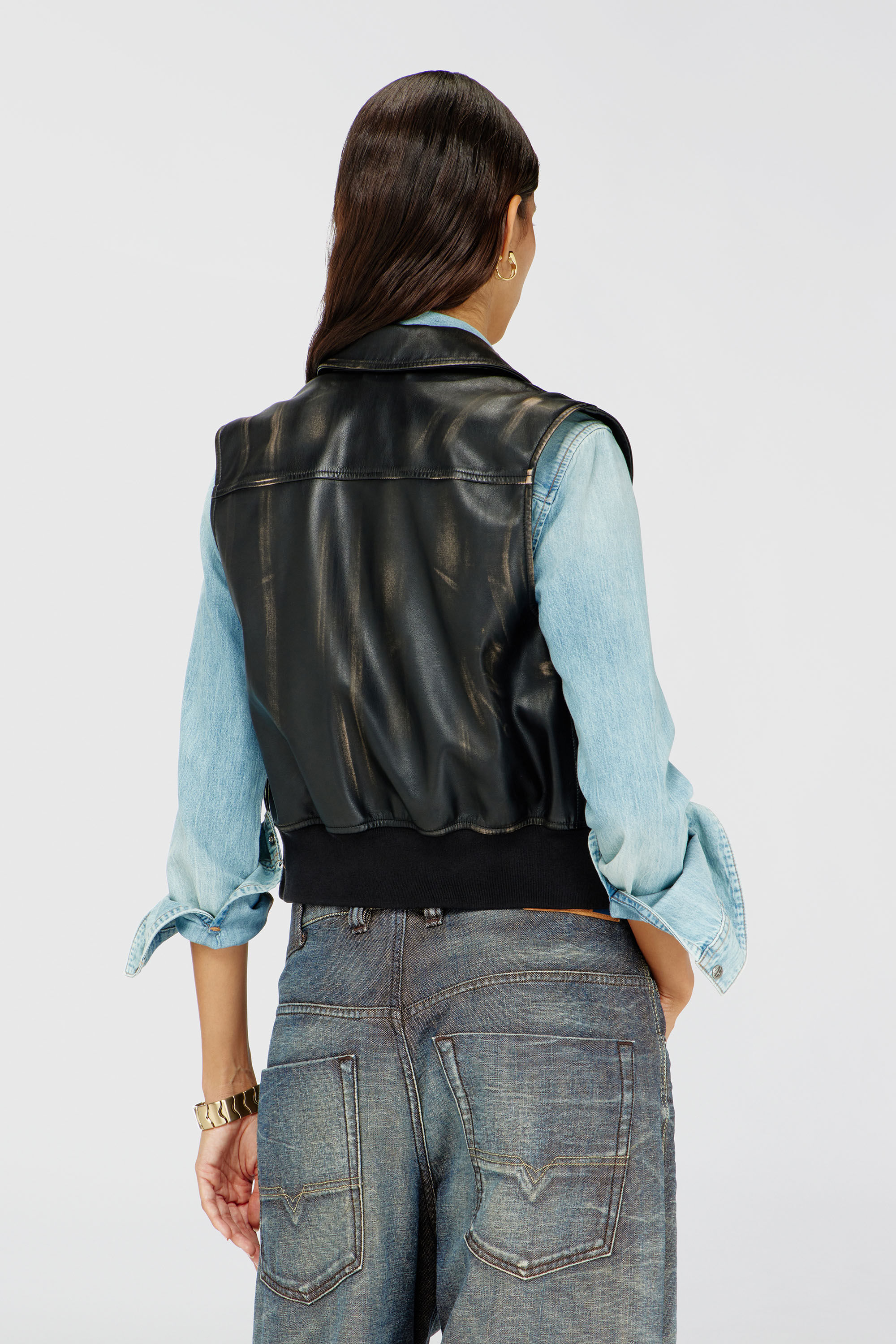 Diesel - G-INKO, Veste bomber avec effet us&eacute; Femme in Marron - 4