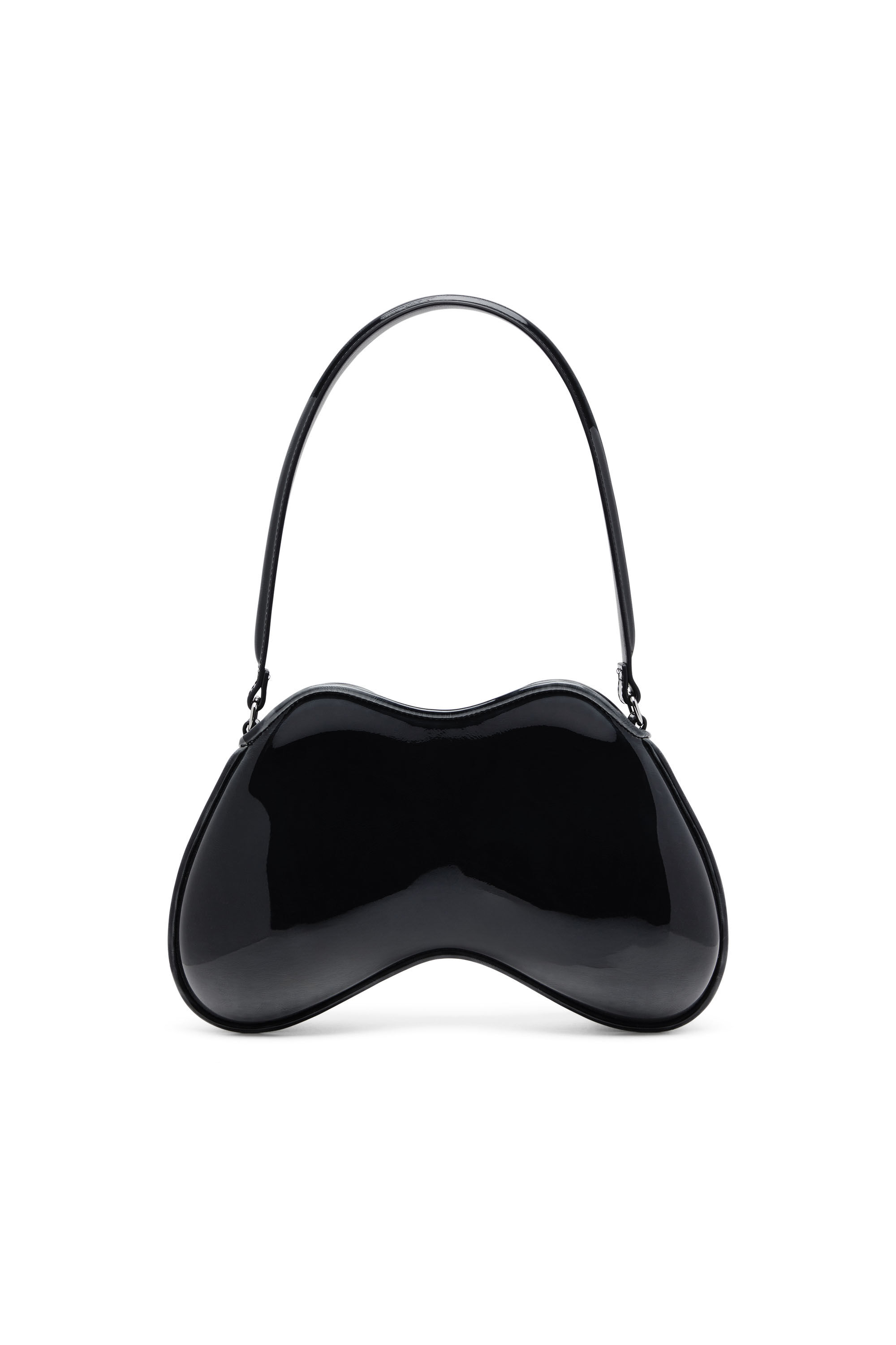 Diesel - DOUBLE-D SHOULDER, Double-D-Sac épaule rigide en PU brillant dégradé Femme in Noir - 3