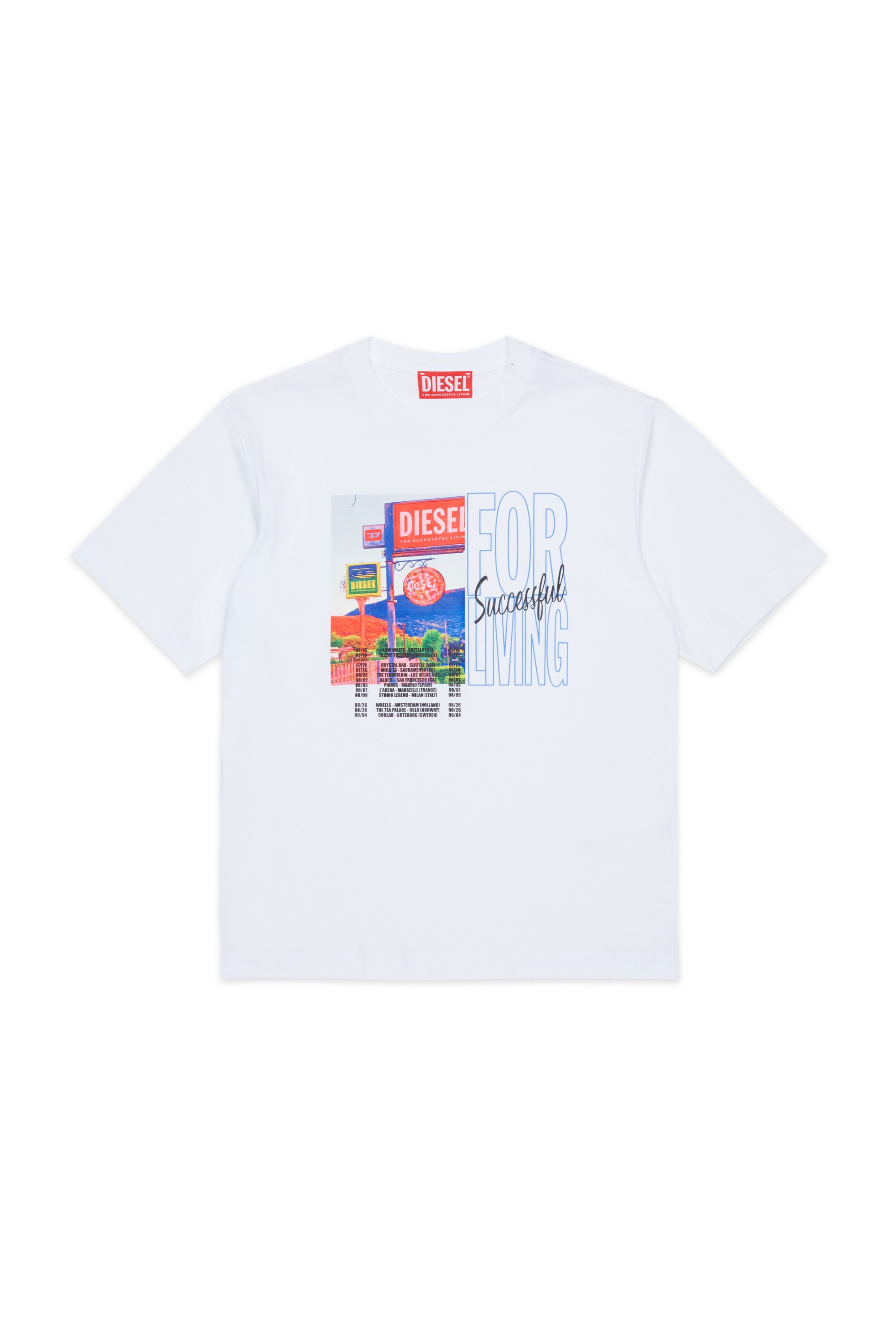 Diesel - TFOR OVER, T-shirt en coton avec photo print Homme in Blanc - 1