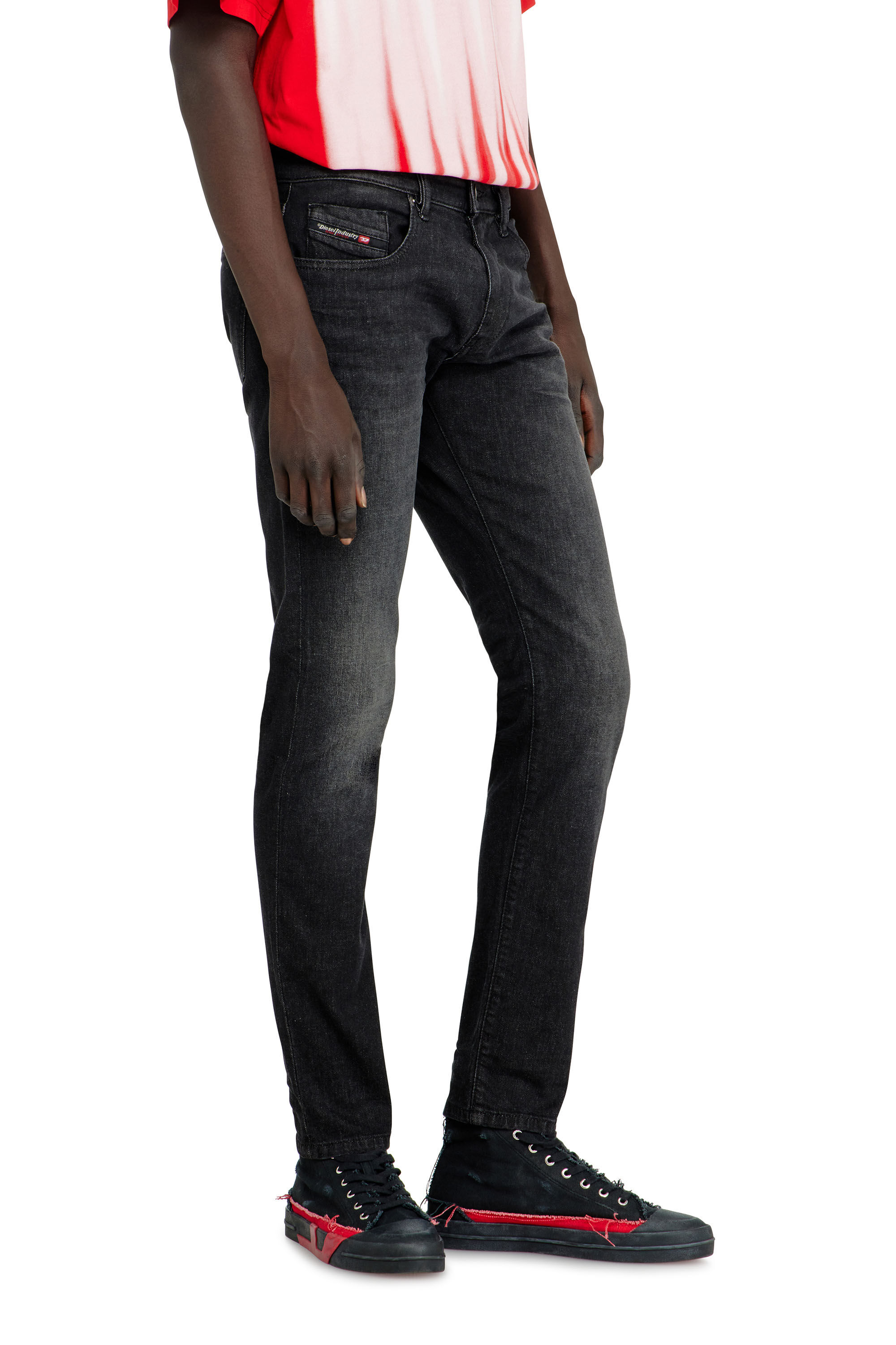 Diesel - Slim Jeans 2019 D-Strukt 0DBDT Homme, Noir/Gris fonc&eacute; - Image 7