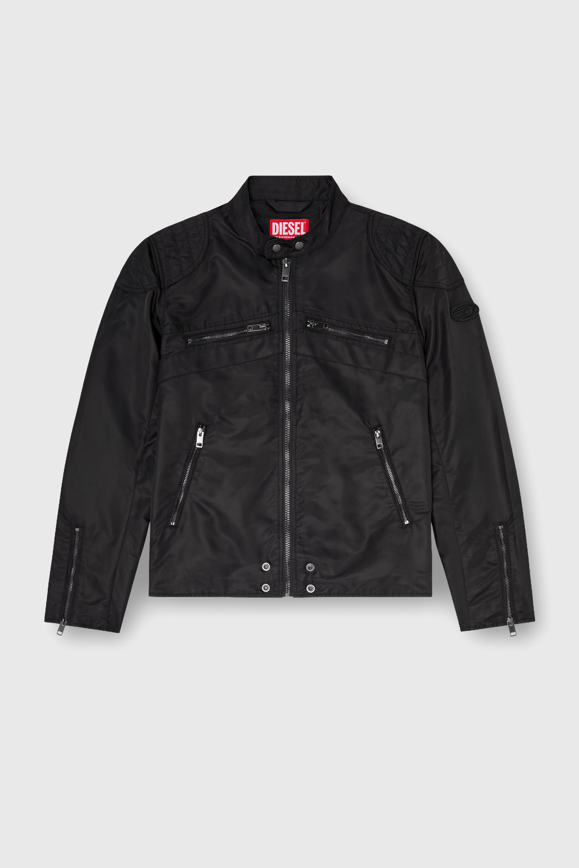 Diesel - J-GLORY-T92, Veste en nylon avec &eacute;paules matelass&eacute;es et poches zipp&eacute;es Homme in Noir - 2