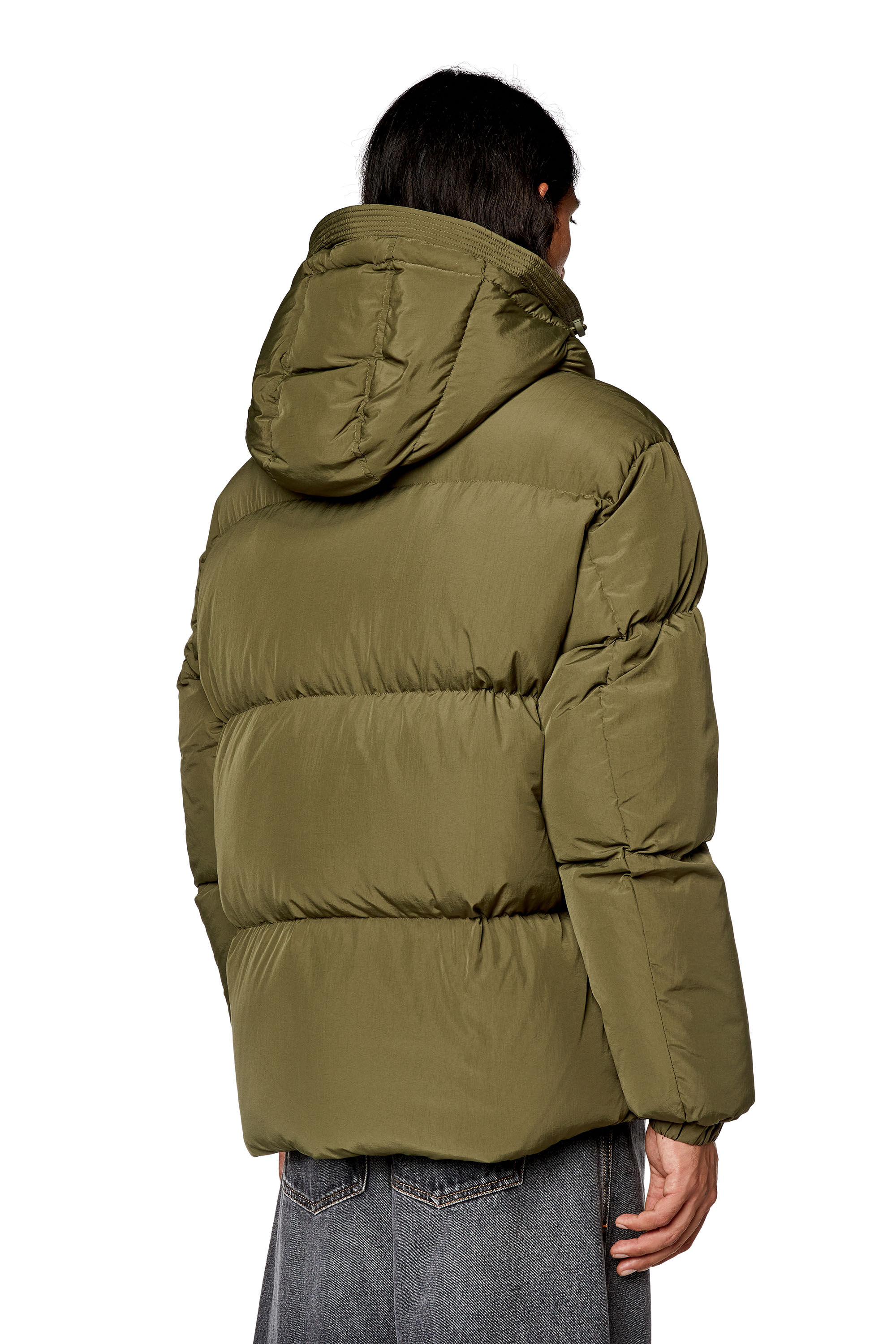Diesel - W-ROLFYS, Doudoune en taslan de nylon recyclé Homme in Vert - 4