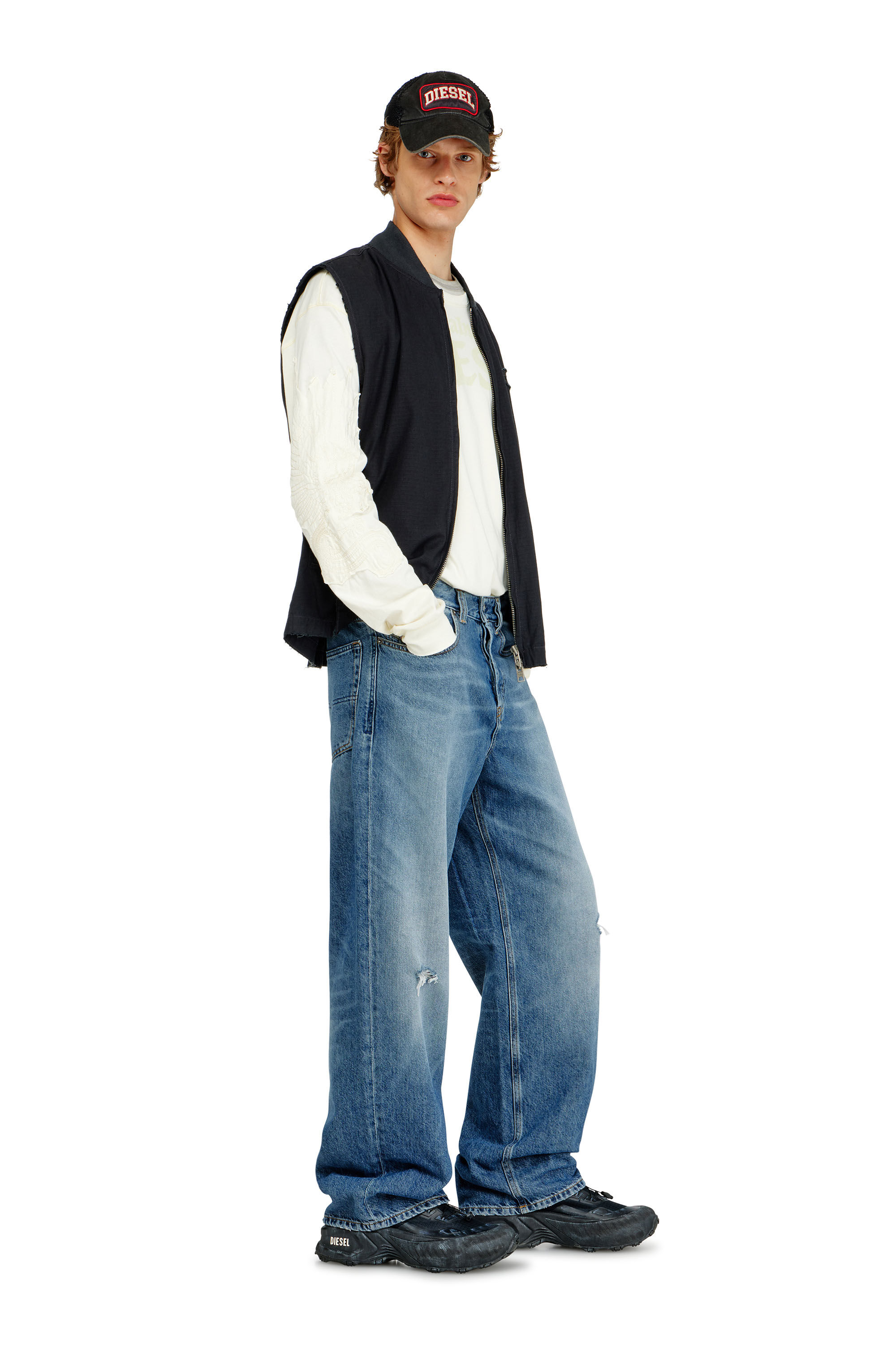 Diesel - Relaxed Jeans 2001 D-Macro 09P61 Homme, Bleu moyen - Image 1